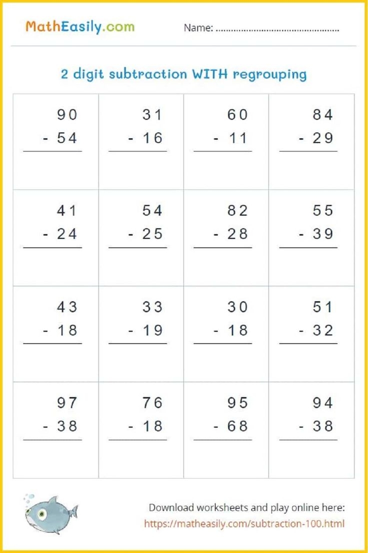 two digit subtraction with regrouping