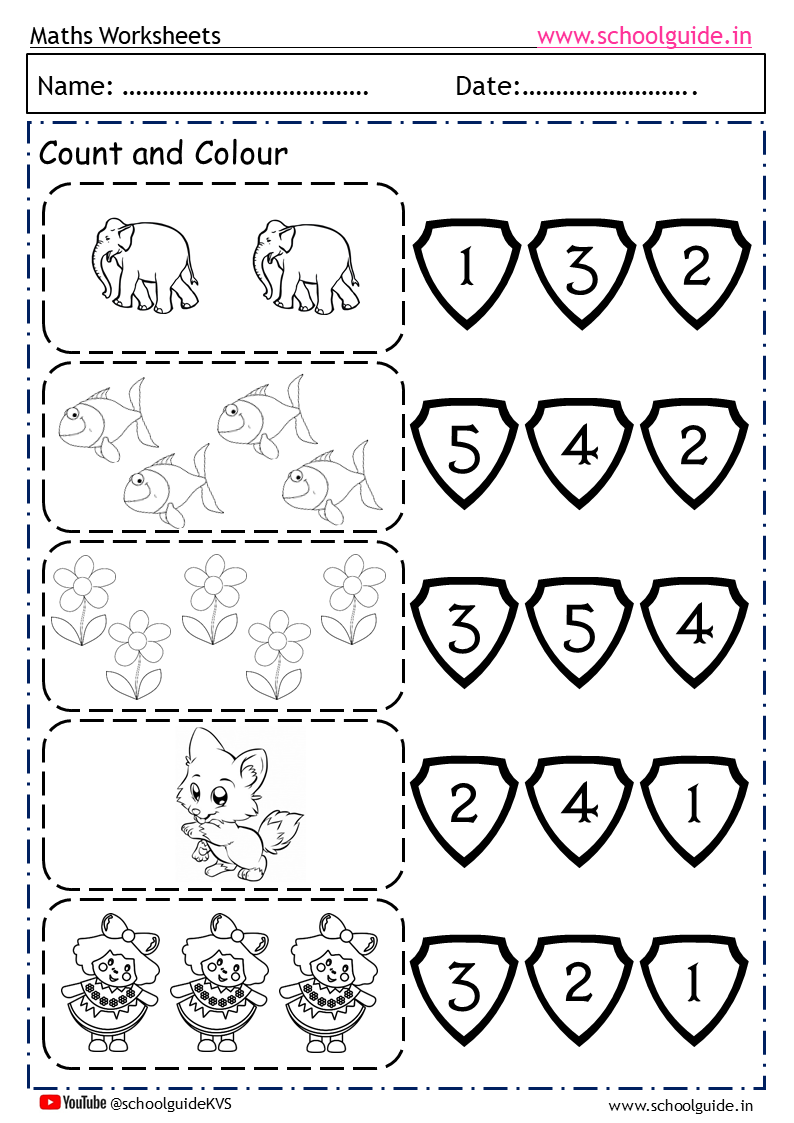 Maths Pre Primary Worksheets