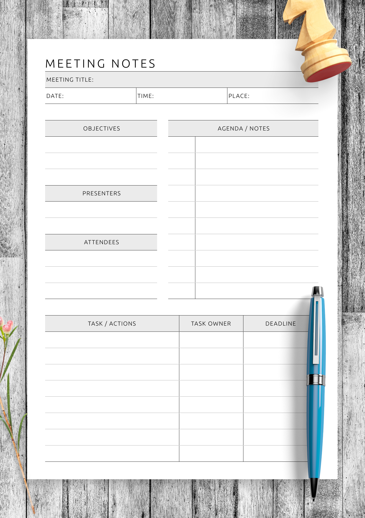 Meeting Agenda Notes Template Organize Your Workflow