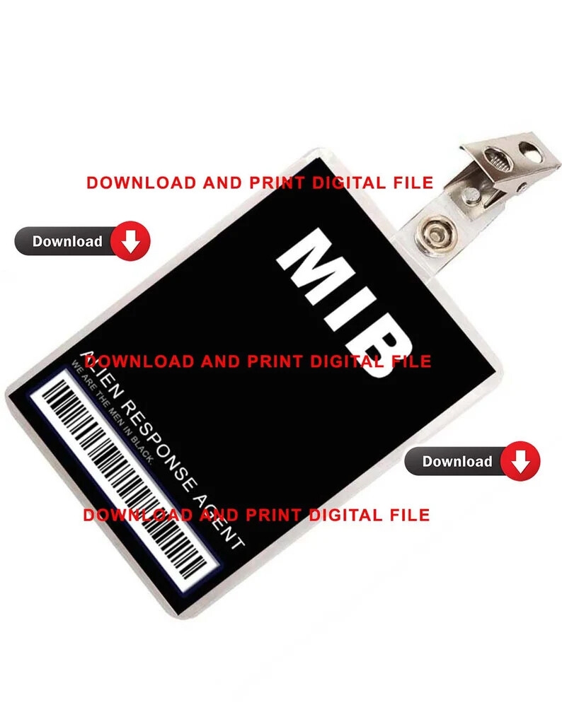MIB Men In Black ID Badge Image Download PDF