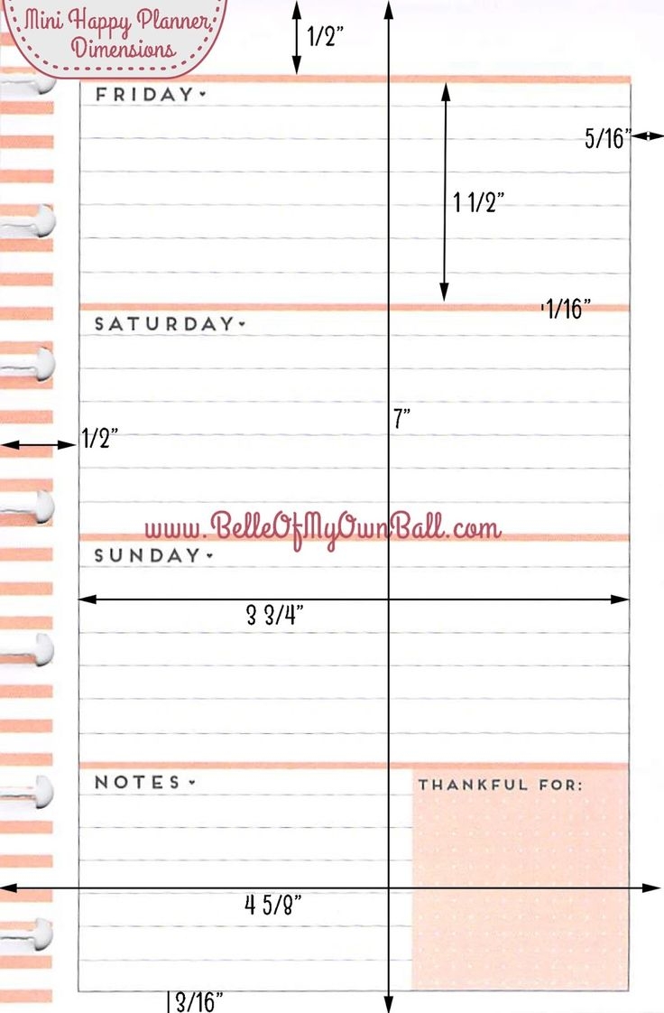 Mini Happy Planner Dimensions