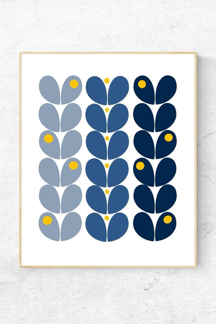 Modern Scandinavian Print Blue And Yellow Wall Art Navy Blue Gray Modern Art Navy Abstract Printable Printable Nordic Art Digital Art Etsy