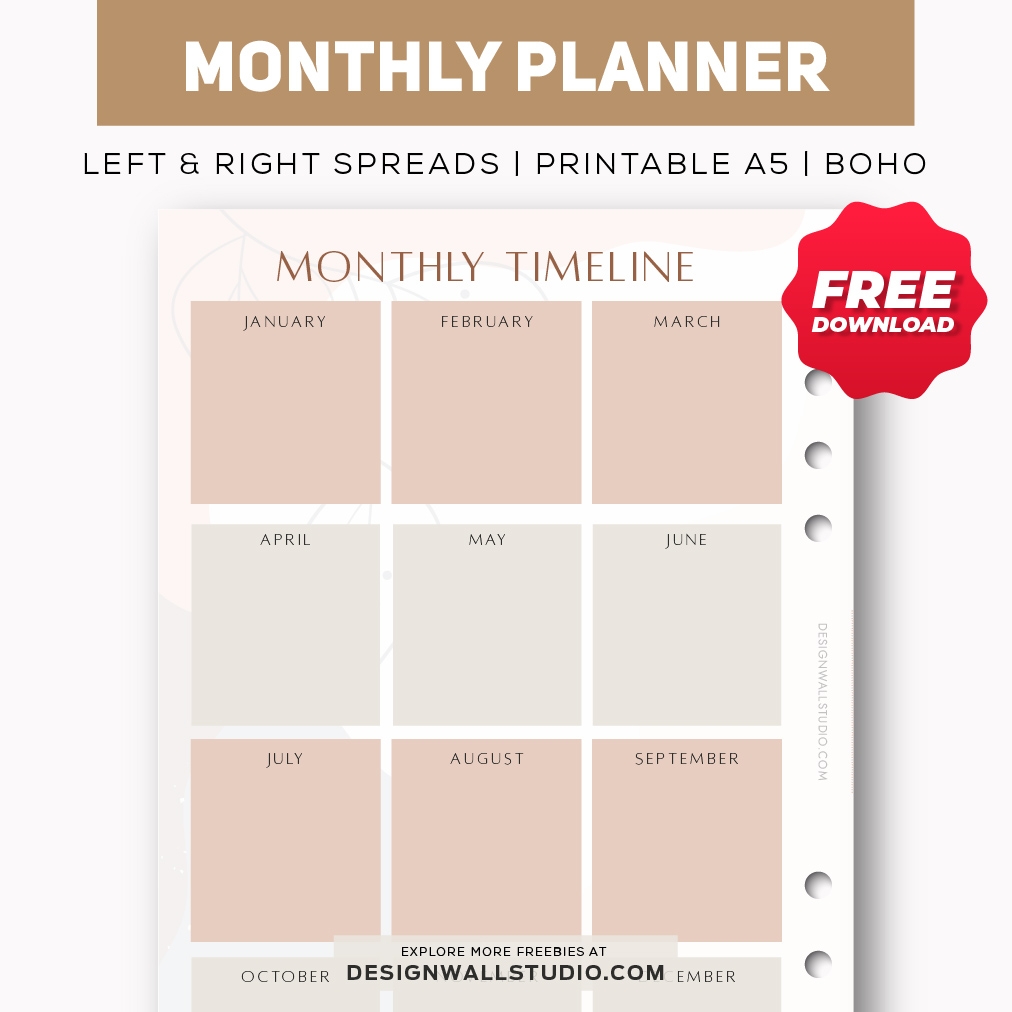 a5 monthly planner printable free pdf