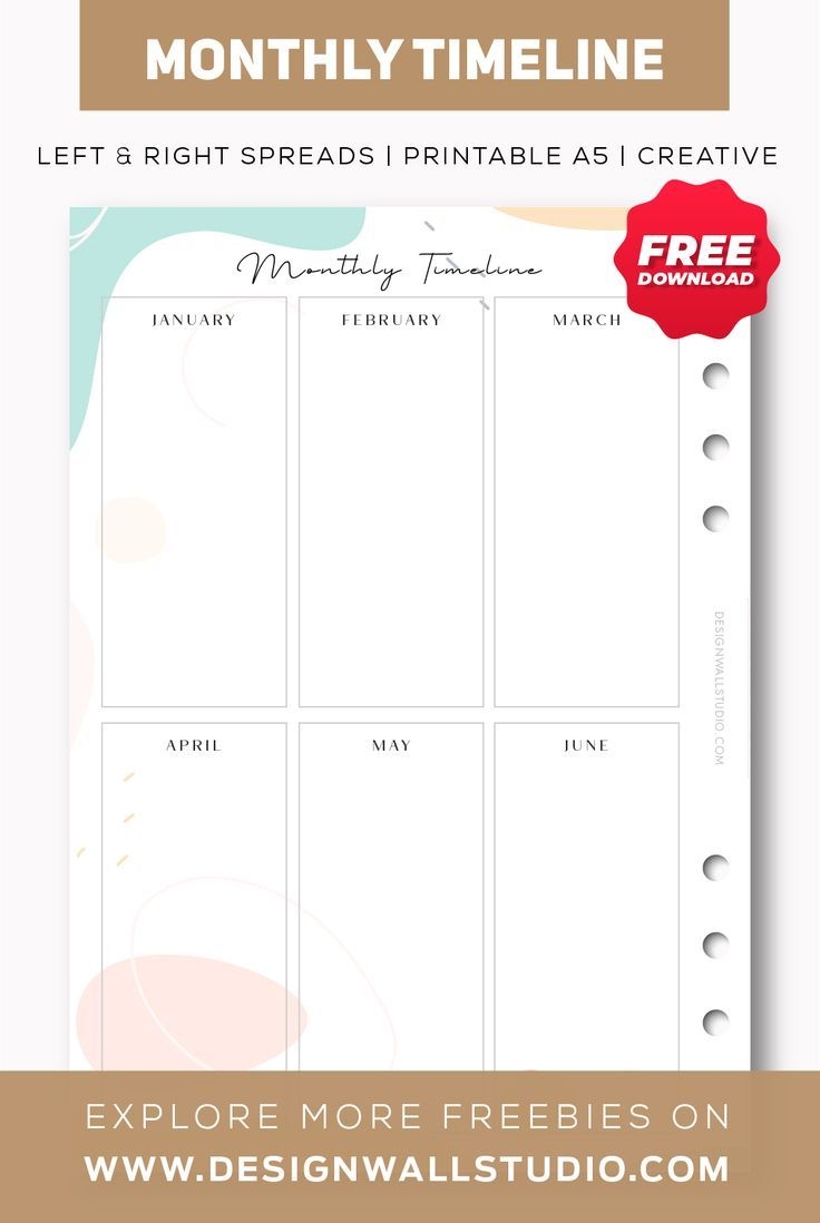 Monthly Planner Printable Insert A5 Free PDF Download Two Page Layout Creative