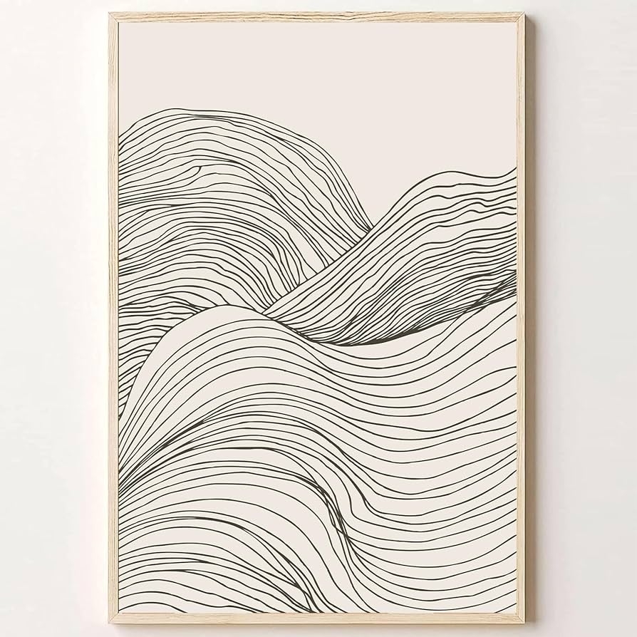 Mountain Line Wall Art Abstract Minimalist Landscape Art Black White Line Art Prints Abstract Mountain Canvas Wall Art Modern Minimalist Art Prints Minimalist Amazon de Home Kitchen