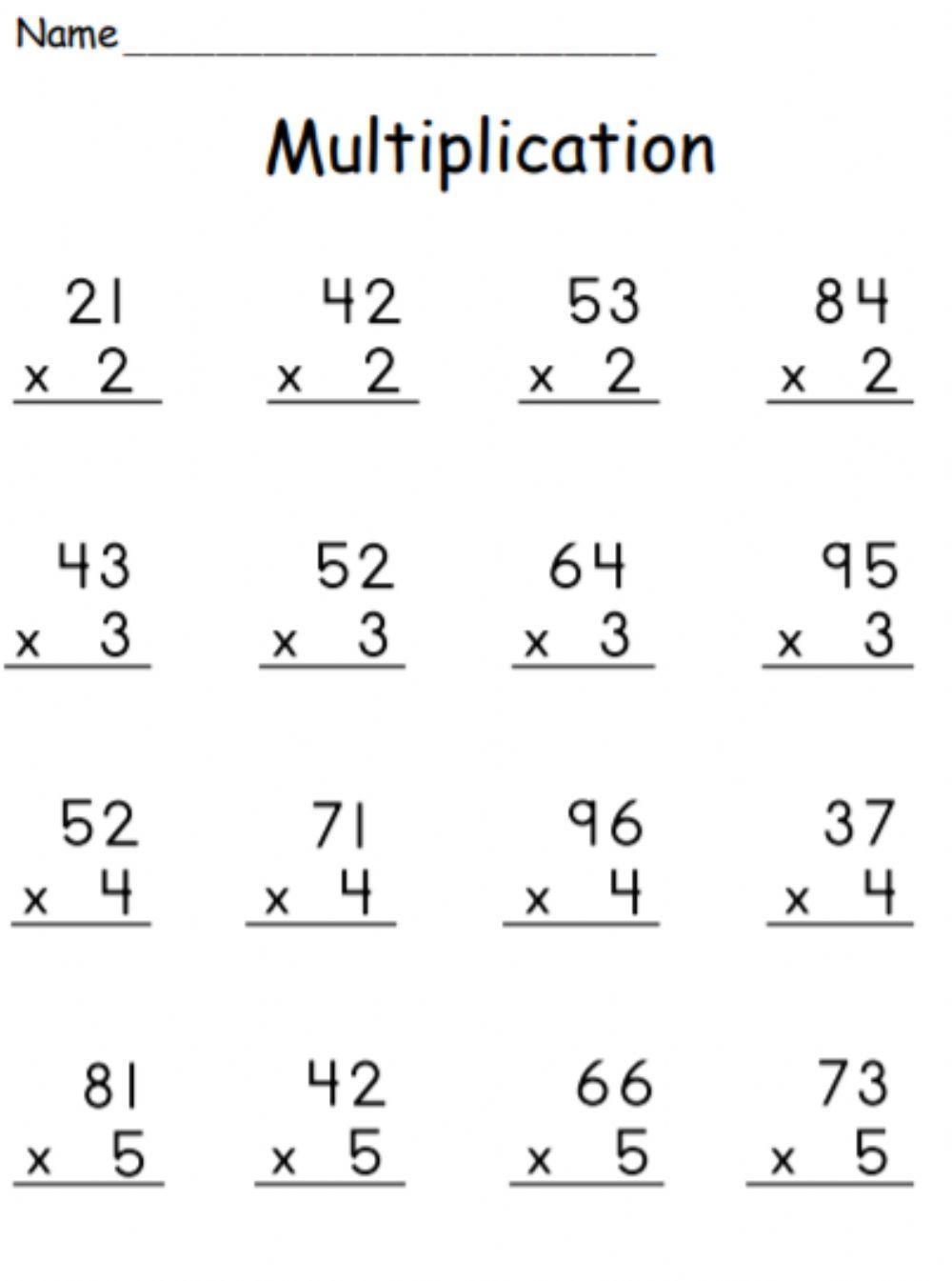 Multiplication 2 Digit By 1 Digit with Regrouping Worksheet Worksheets Library