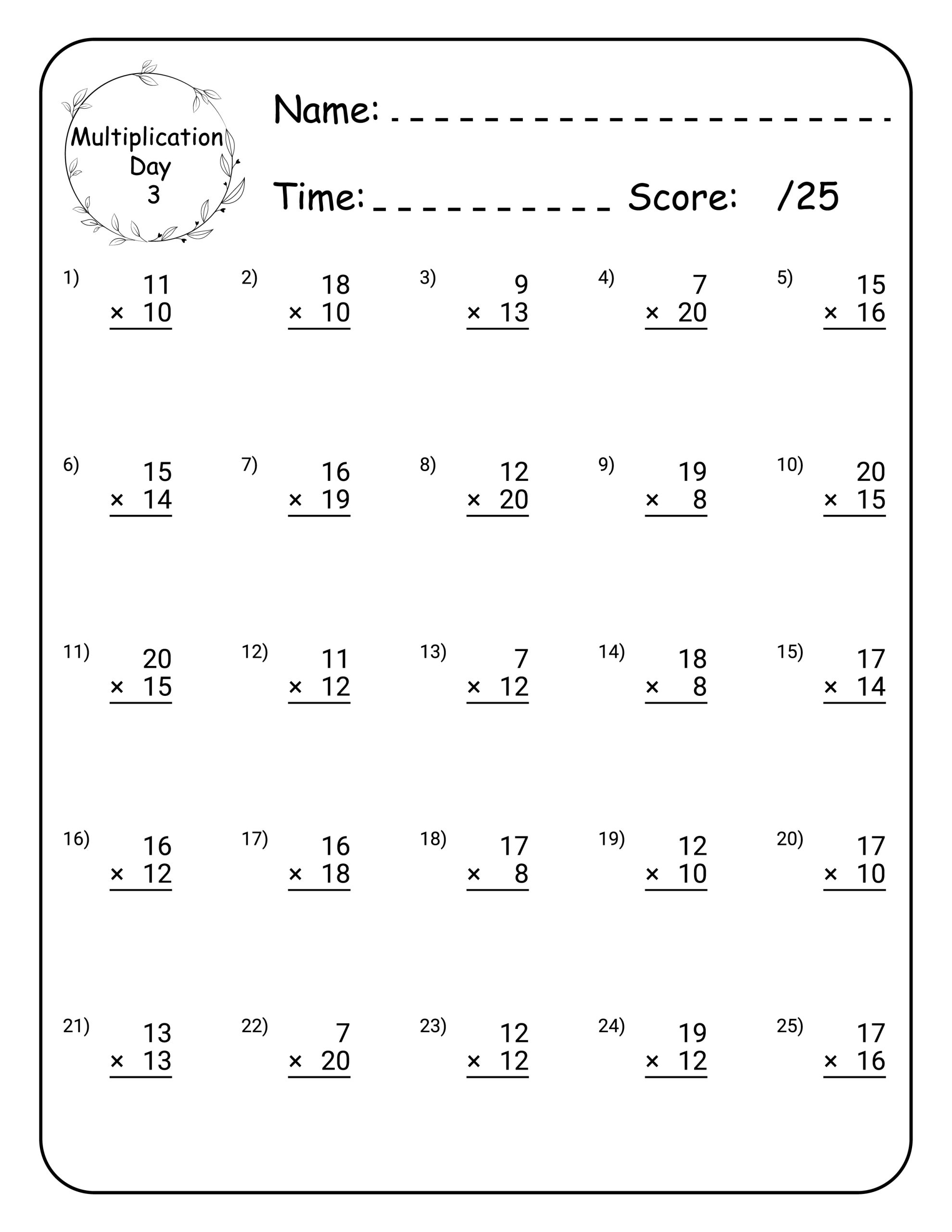 5th grade math worksheets