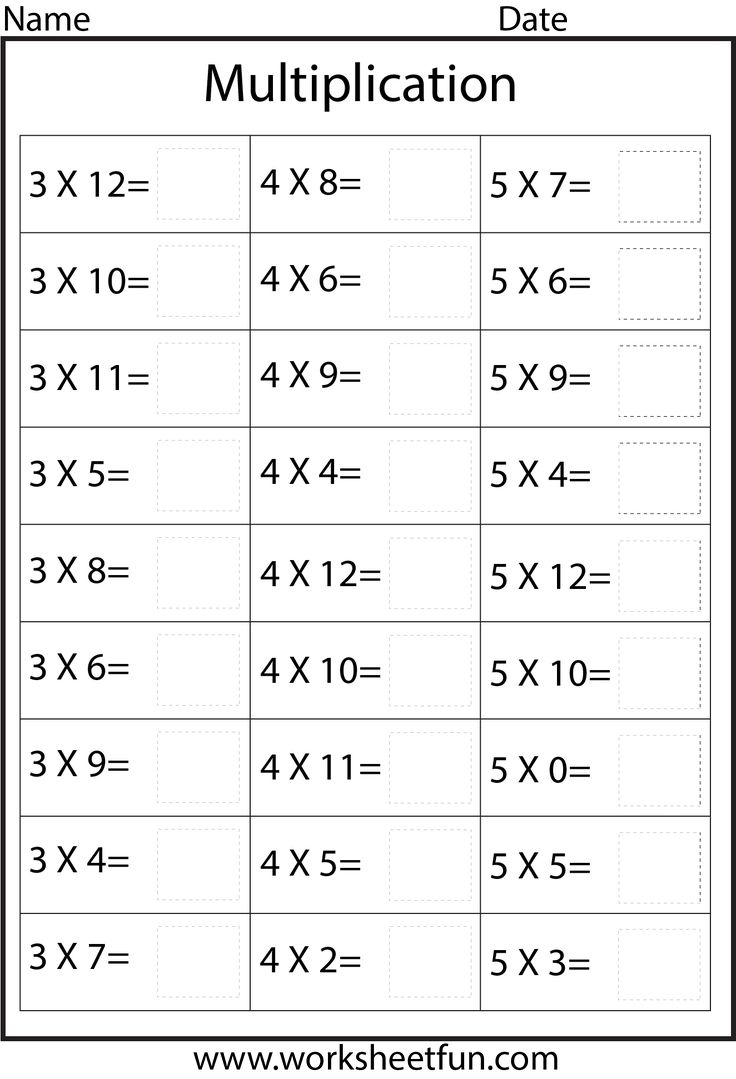 Multiplication Mixed Times Tables Ten Worksheets FREE Printable Worksheets