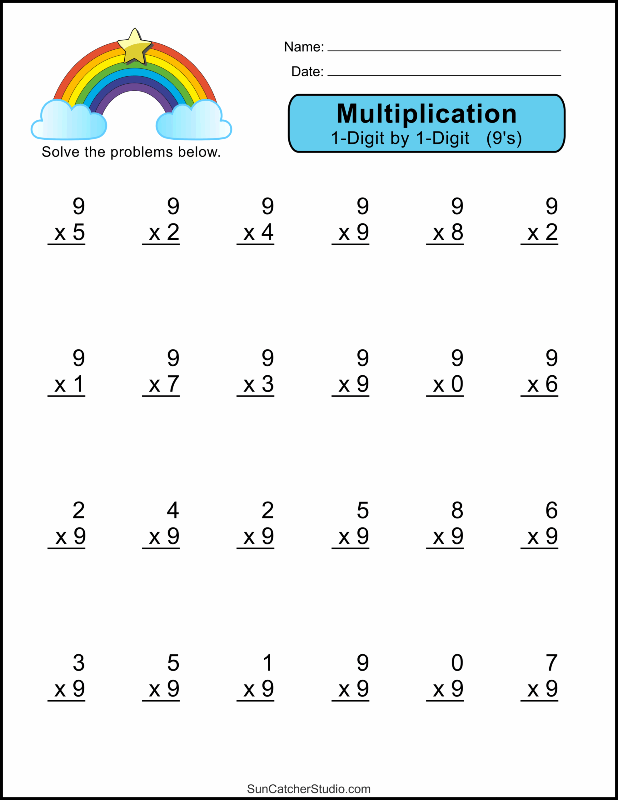 Multiplication Worksheets One Digit Math Drills Free Printables Monograms Design Tools Patterns DIY Projects