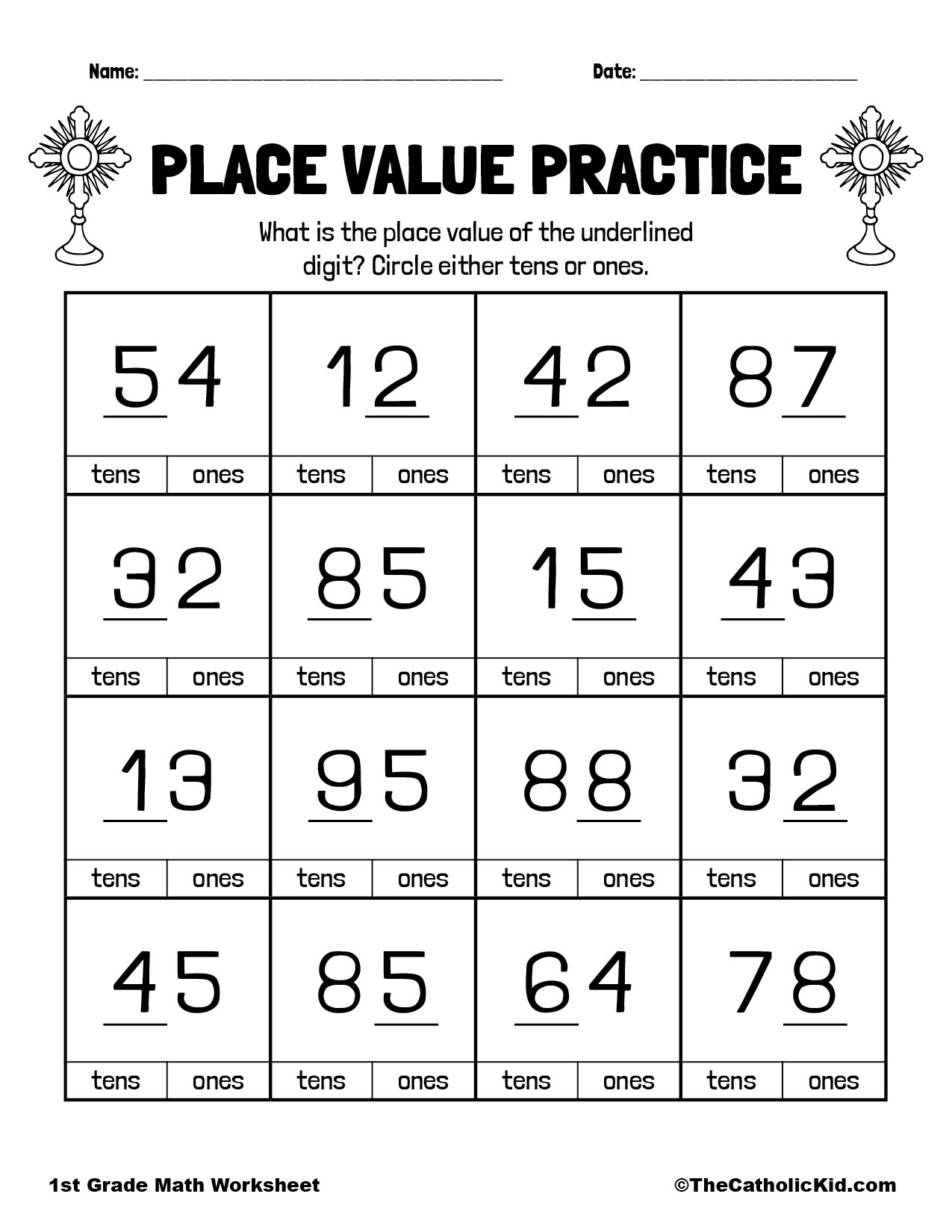 place and place value worksheets
