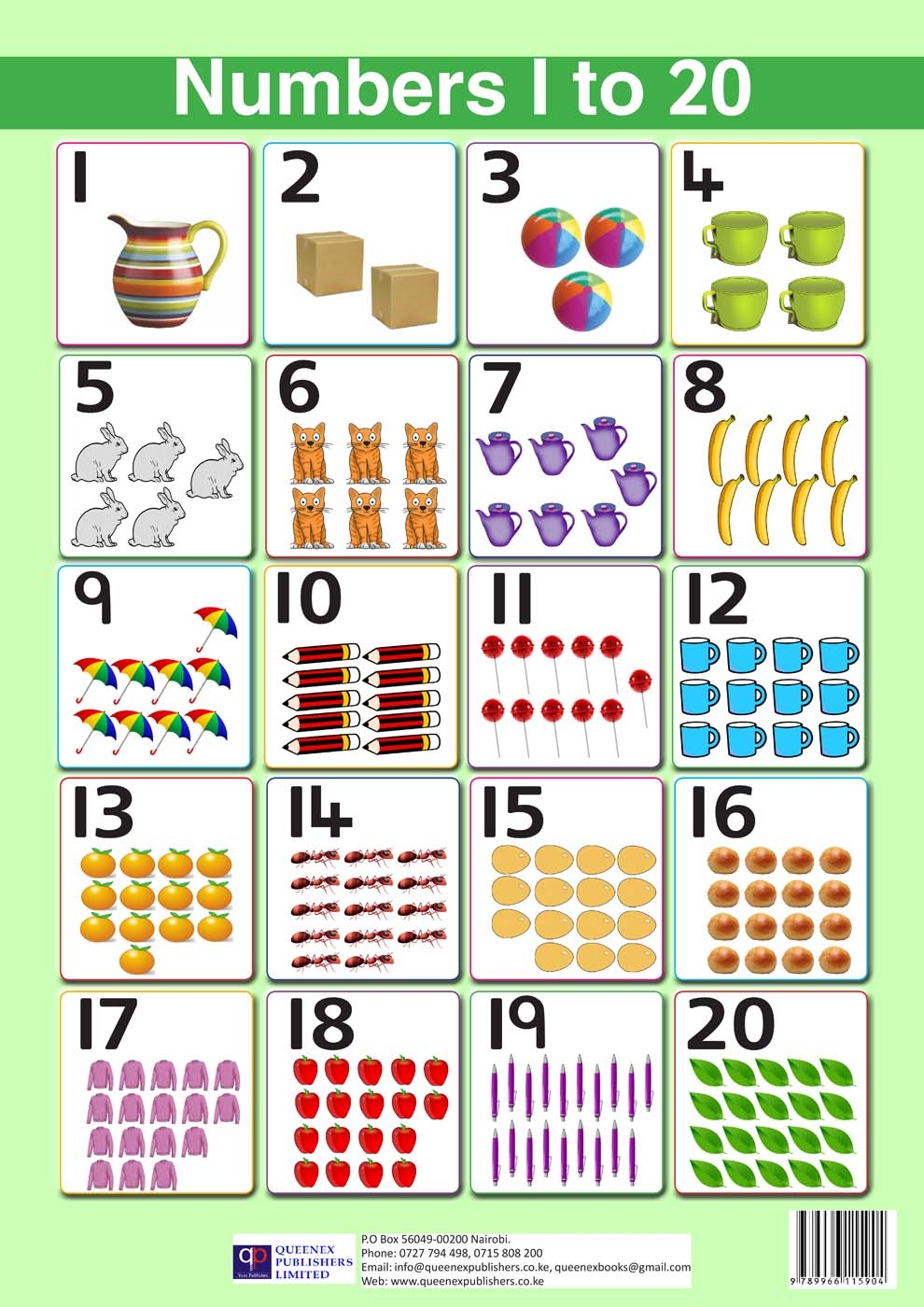 Numbers 1 20 With Pictures Queenex Publishers Limited