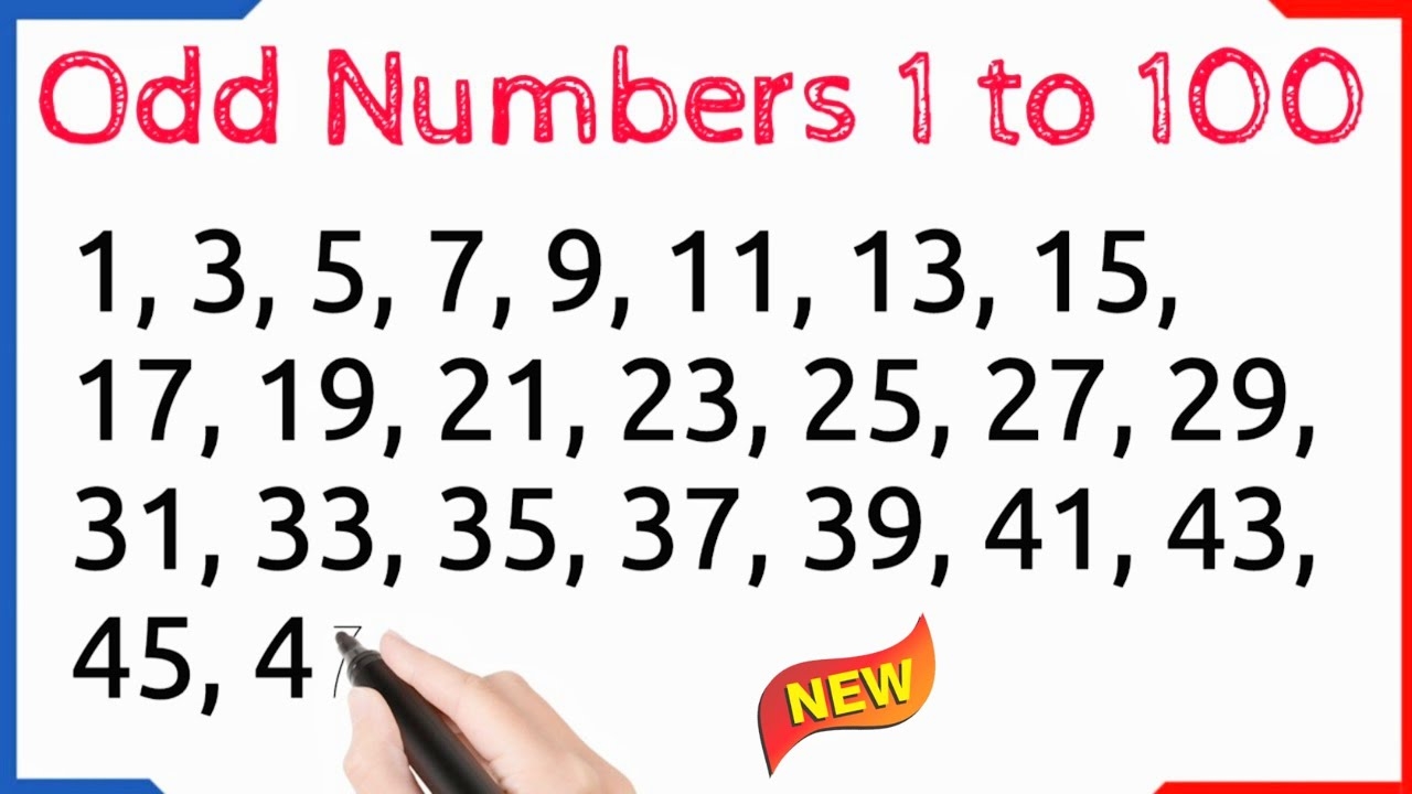 Odd Numbers 1 To 100 1 To 100 Odd Number What Is Odd Number YouTube