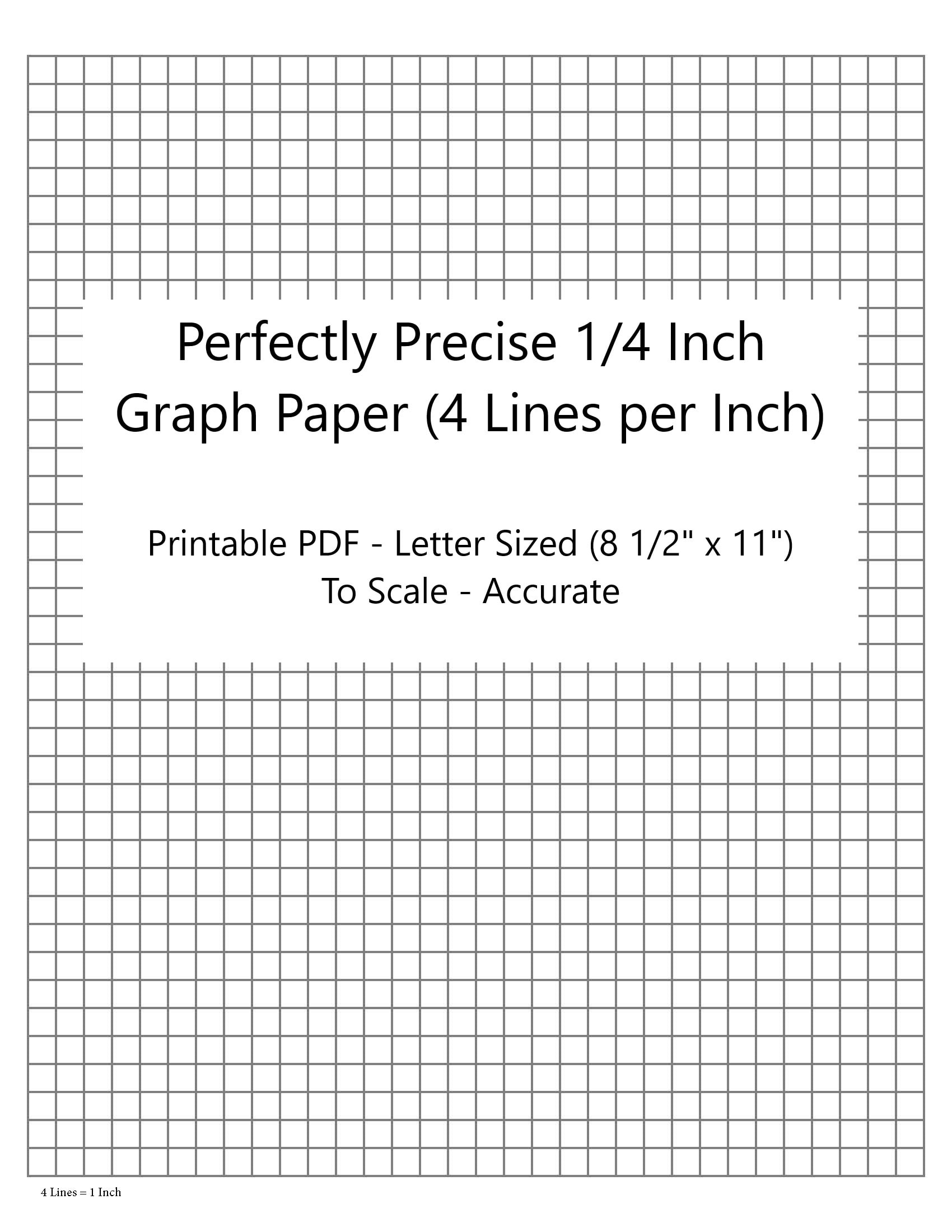 Perfectly Scaled And Precise Printable Graph Paper 4 4 1 4 Inch 4 Lines Per Inch Etsy de