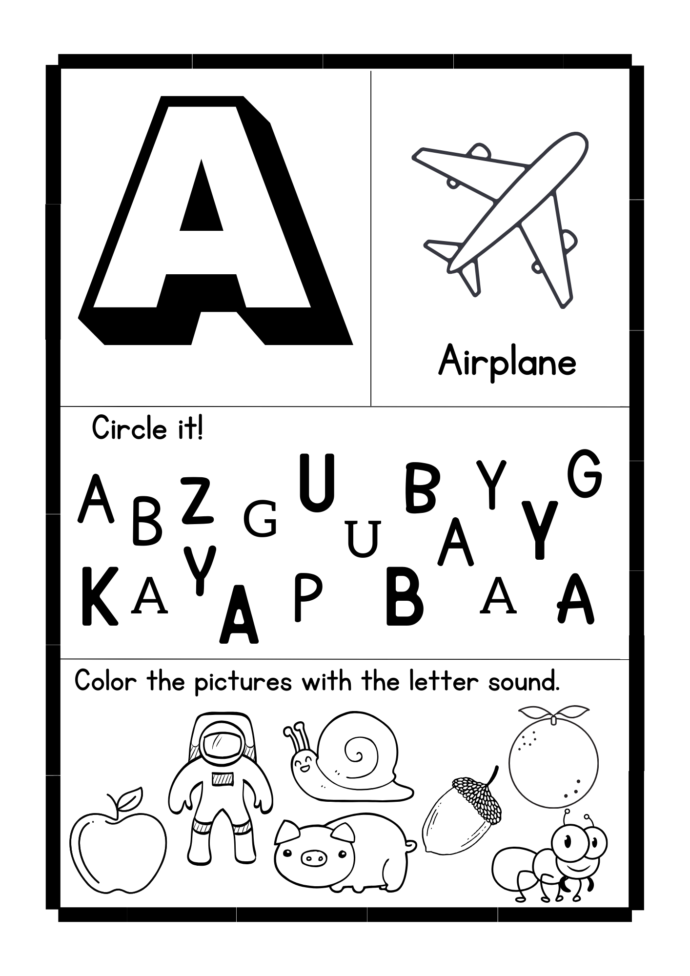 letter worksheets for kindergarten