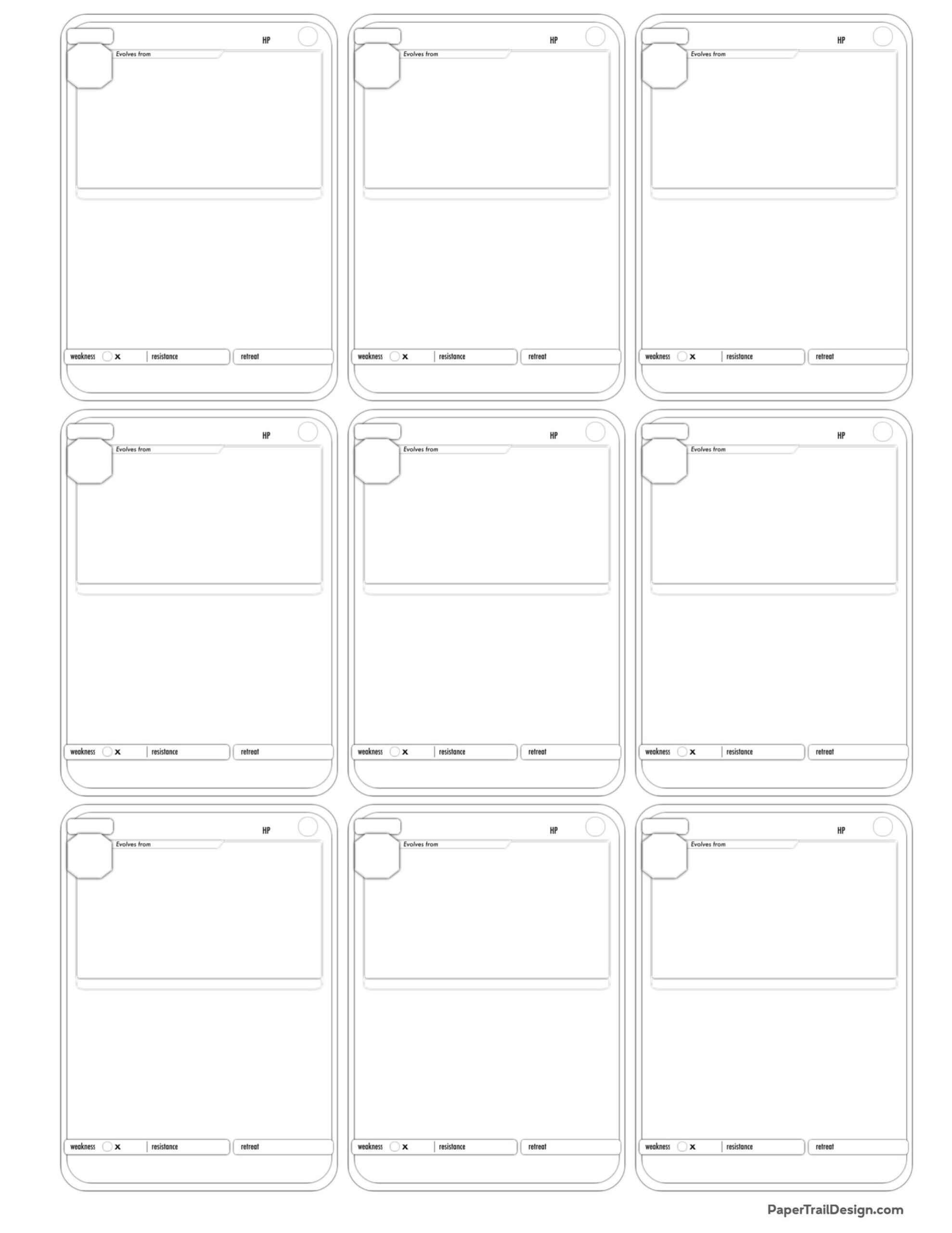 printable pokemon card template
