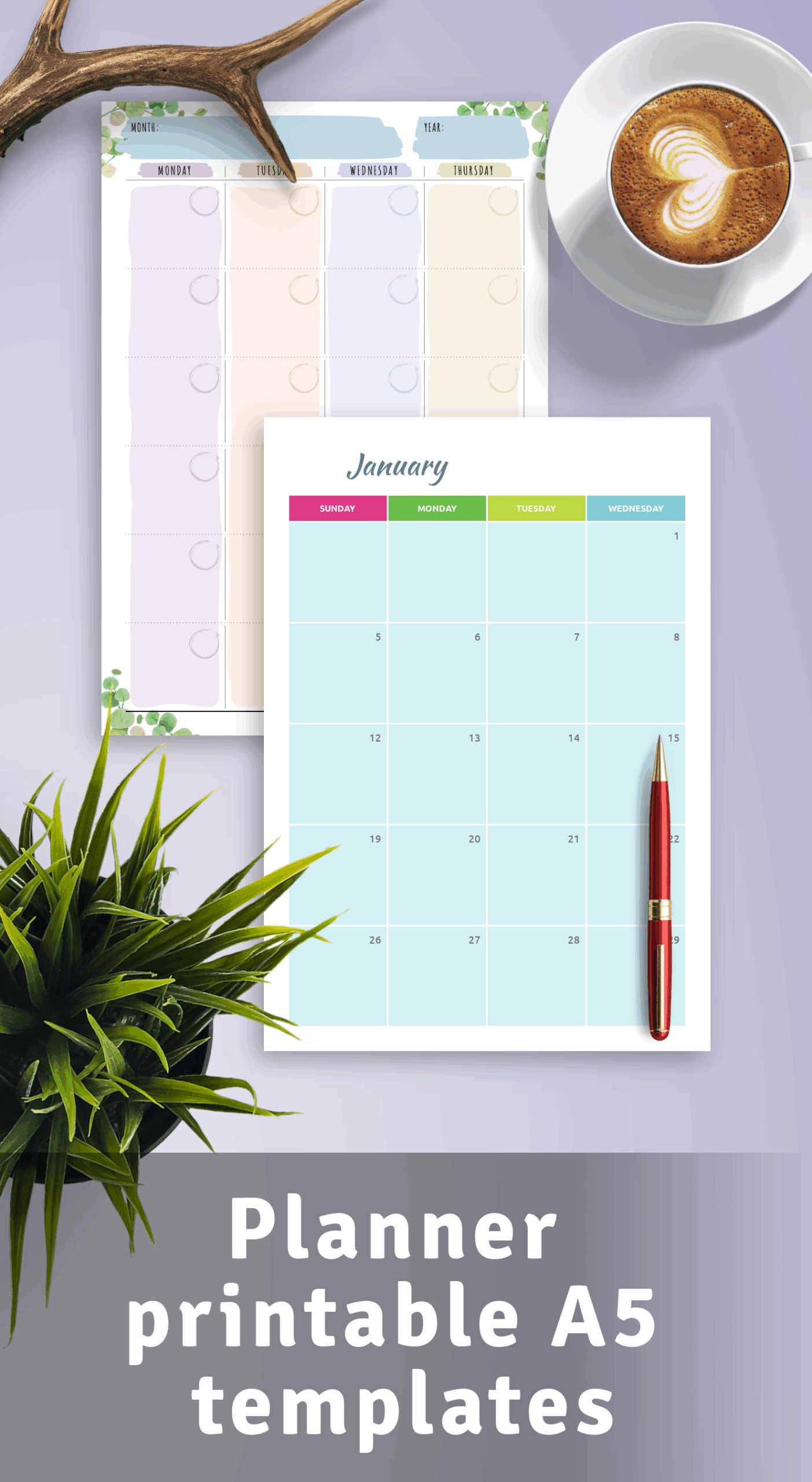 Planner Printable A5 Templates Download PDF