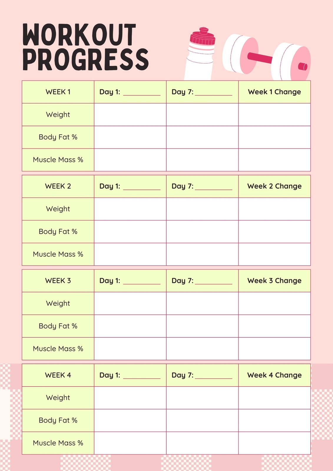 Planner Template Printable At Home Workout Plan Fitness Journal For Women Workout Planner Printable Weekly