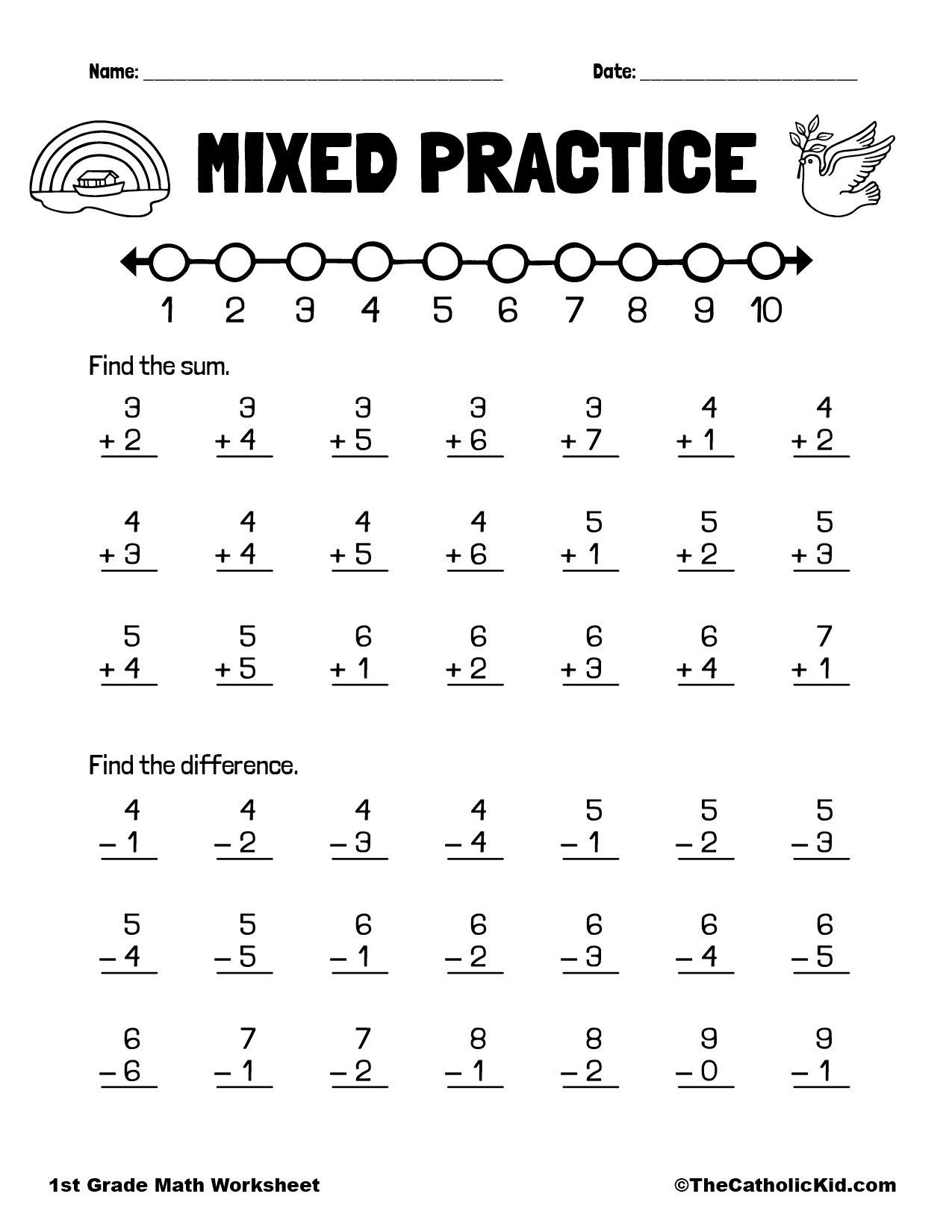 Practice Addition amp Subtraction 1st Grade Math Worksheet Worksheets Library