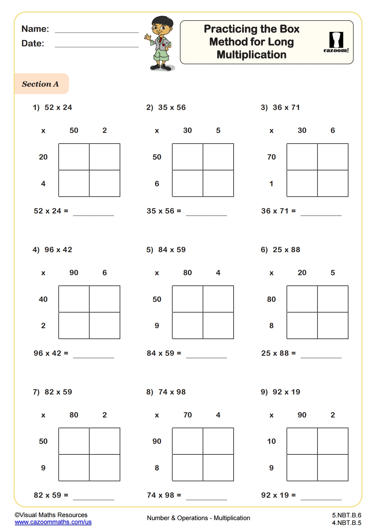 5th grade multiplication worksheets