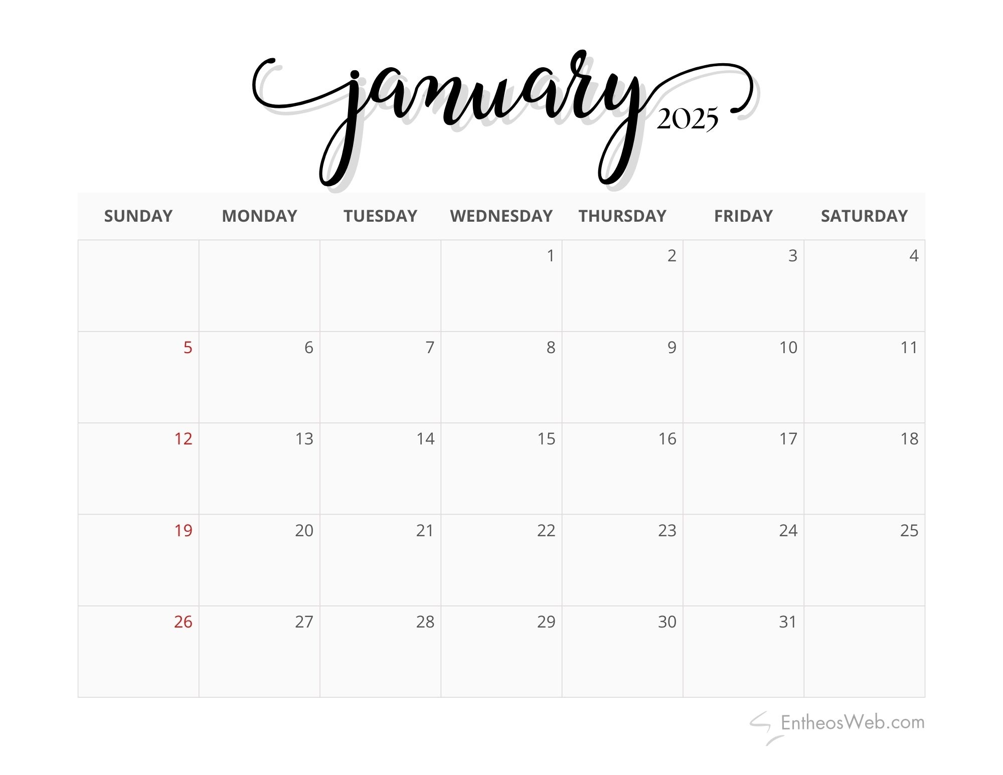 2025 monthly planner printable