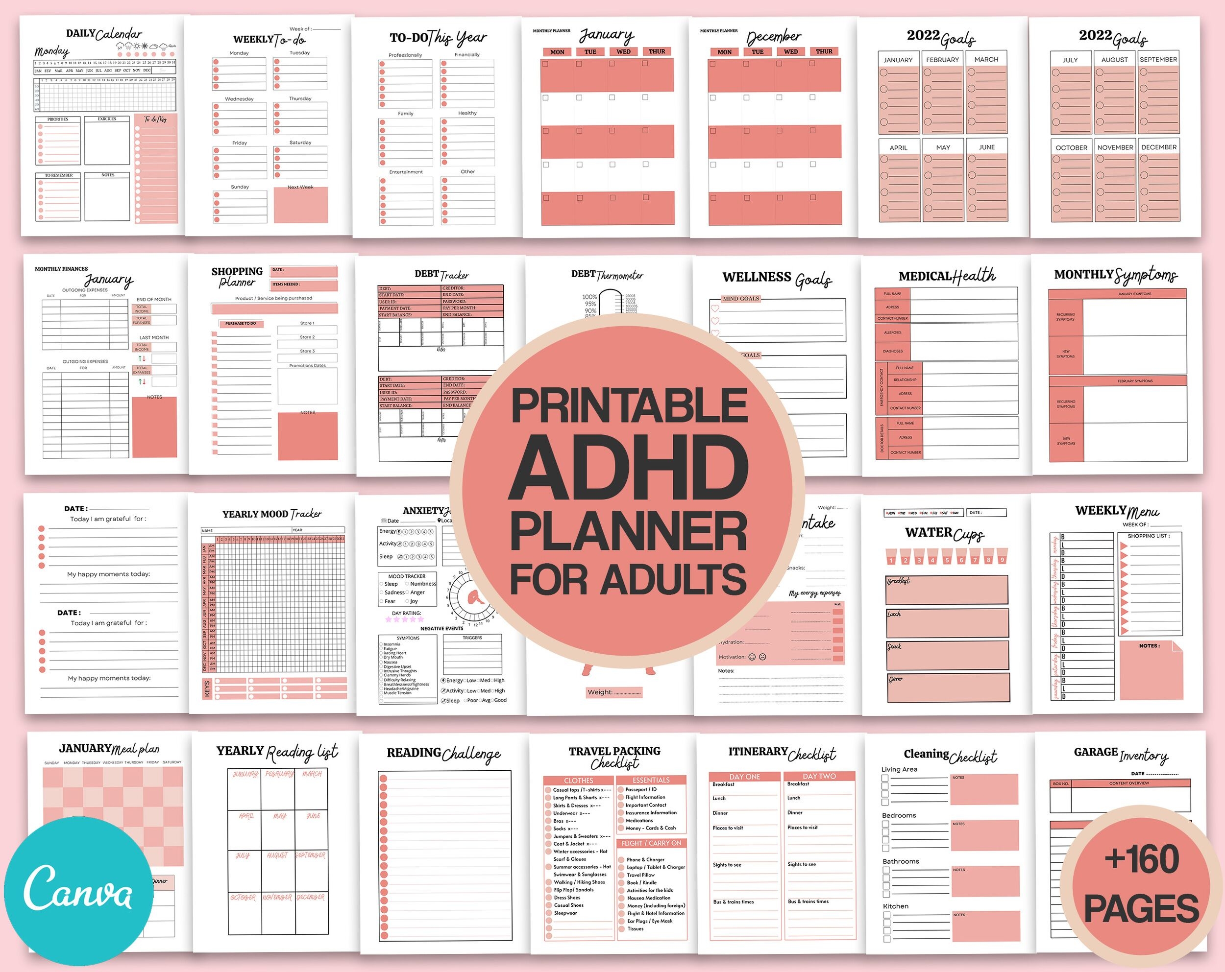 adhd planner printable free