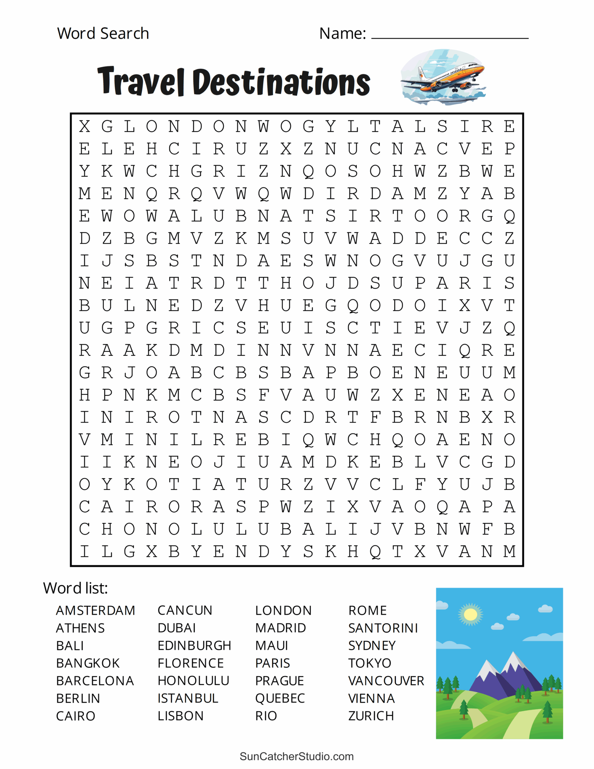 printable search word