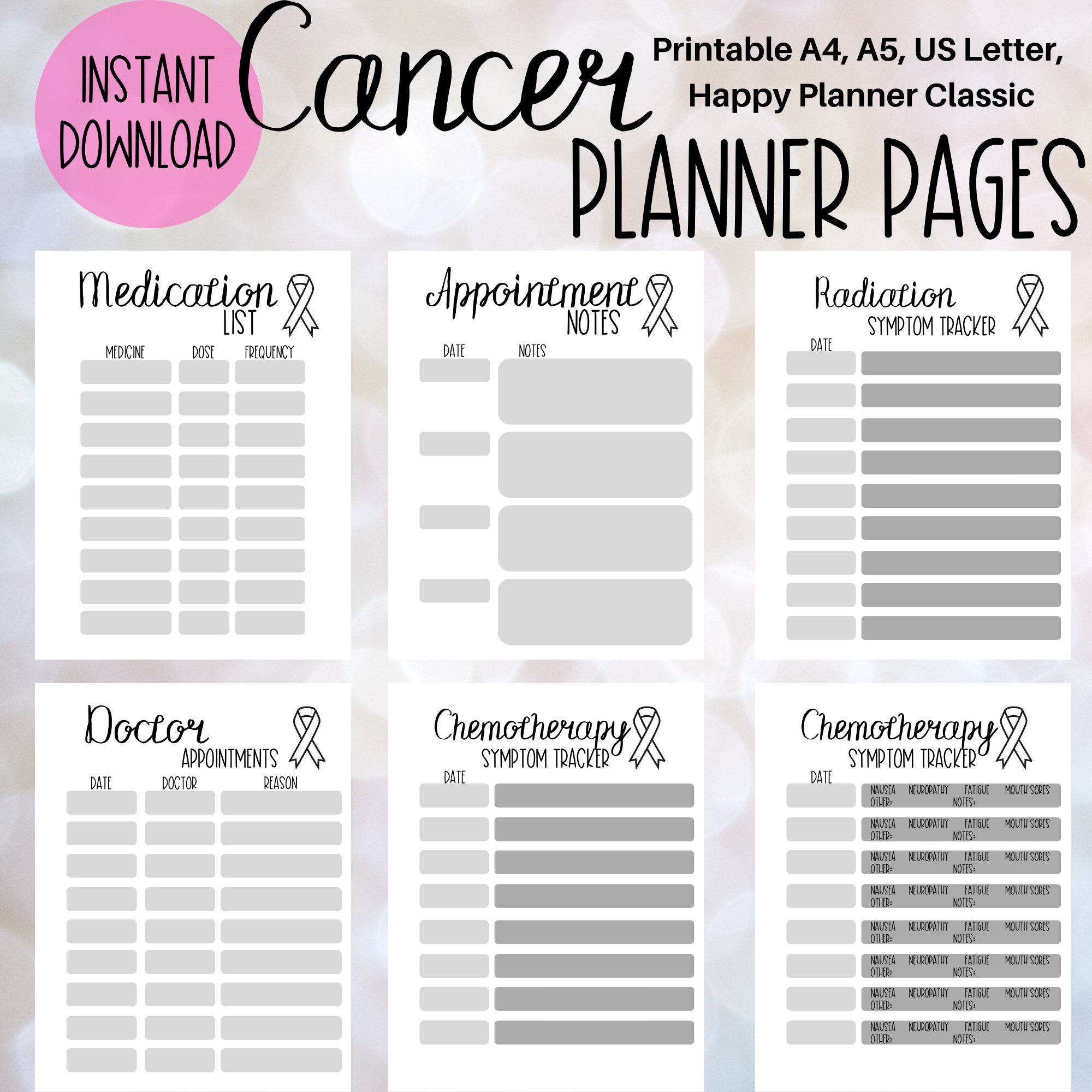 Printable Cancer Planner Bundle Planner Inserts Chemo Journal Worksheets Library Printable Cancer Planner Bundle Planner Inserts Chemo Journal Worksheets Library