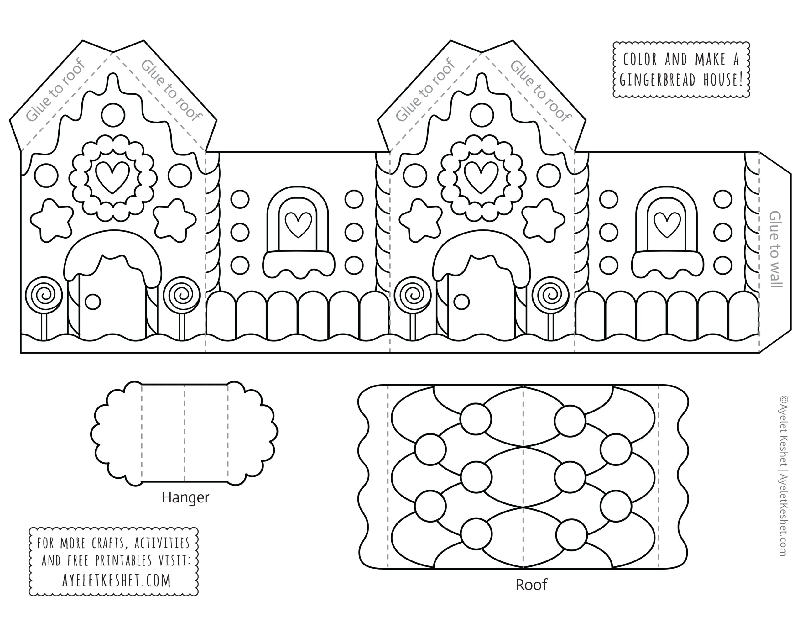 free printable templates for gingerbread house