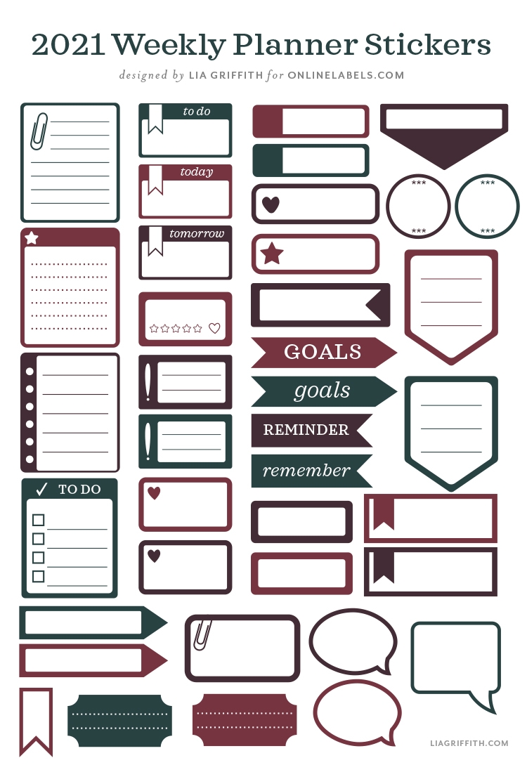 Printable Journal Pages Planner Stickers Lia Griffith