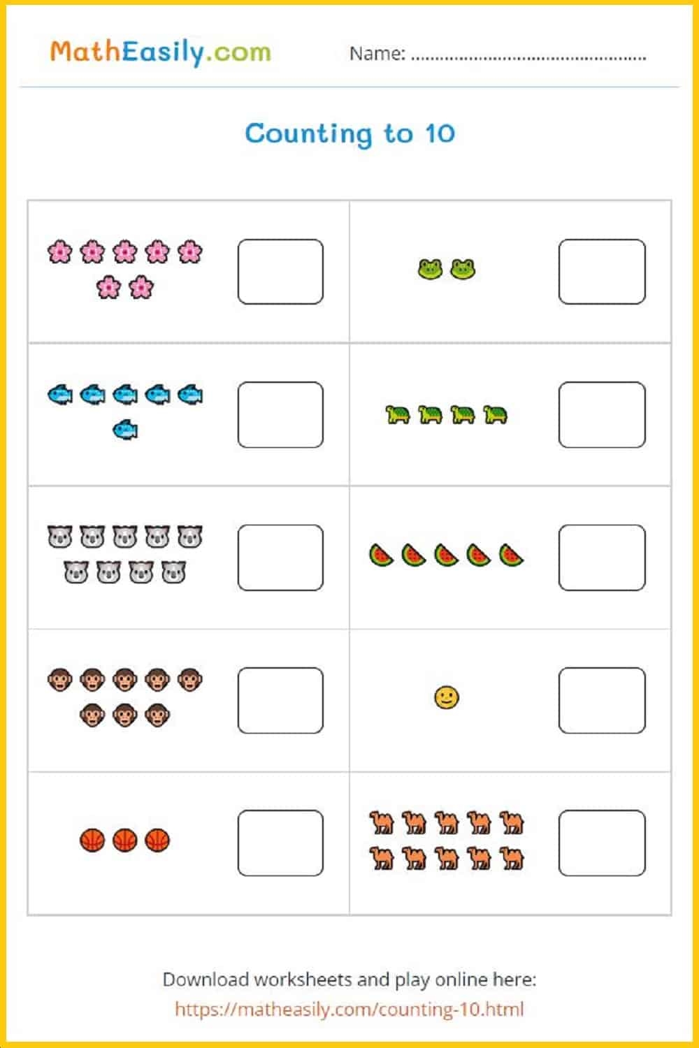 math worksheets for preschoolers