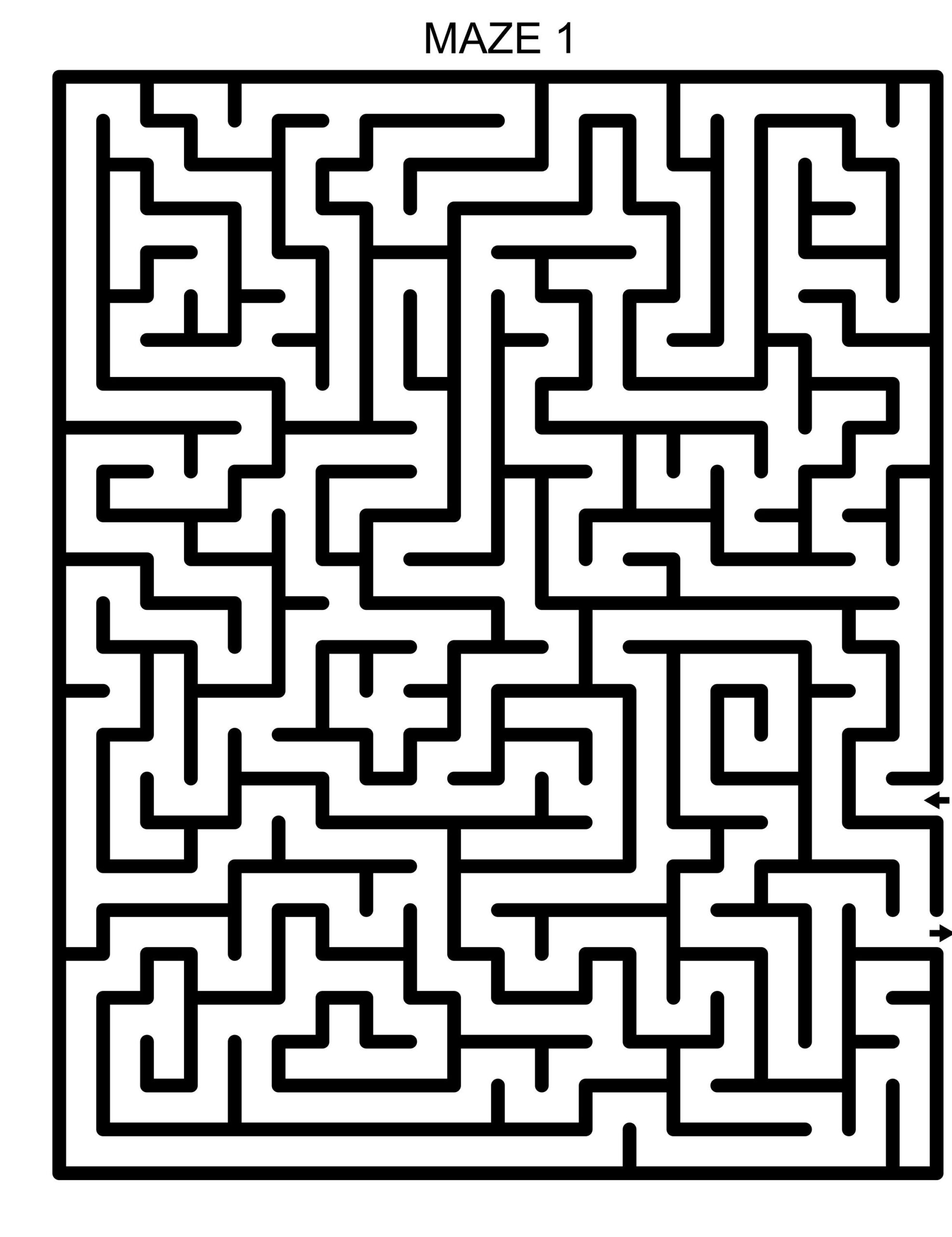 Printable Maze Puzzles For Kids Downloadable Activity Book With Challenging Labyrinths For Children KID4 Etsy Canada
