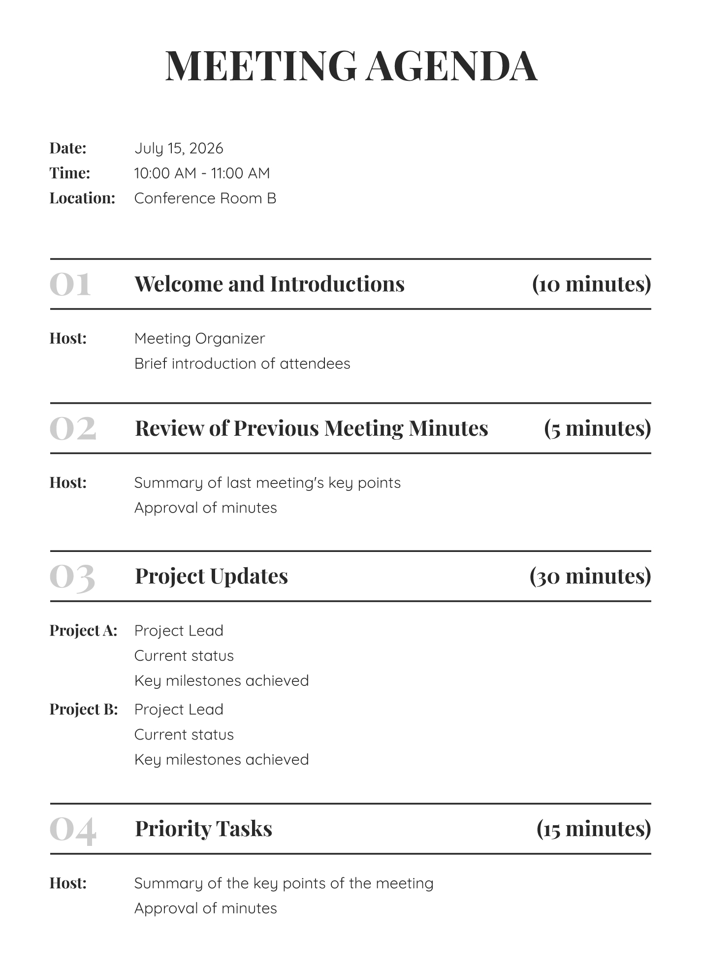 printable meeting agenda template