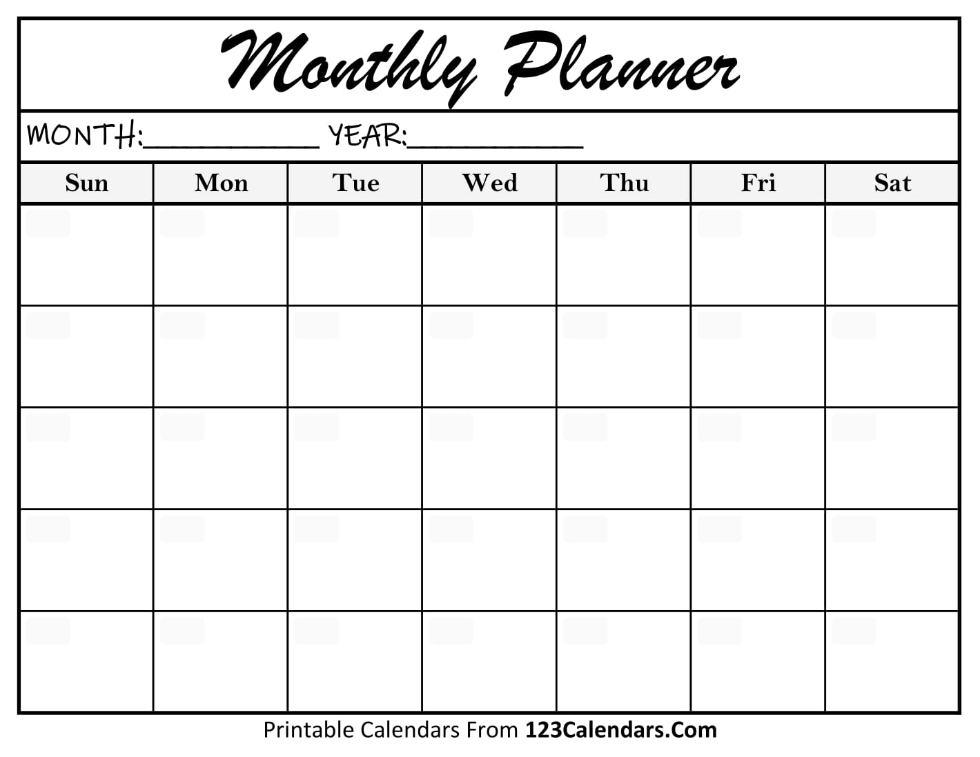 planner printables monthly