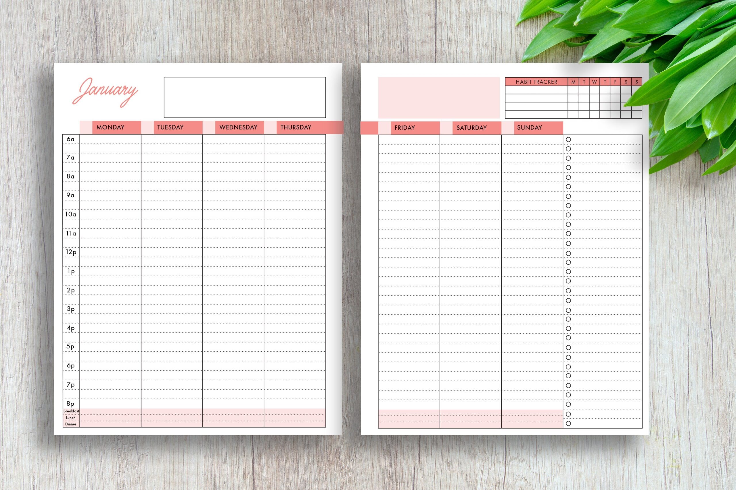 Printable Planner Insert Weekly Calendar Vertical Daily Printable Planner Insert Weekly Calendar Vertical Daily