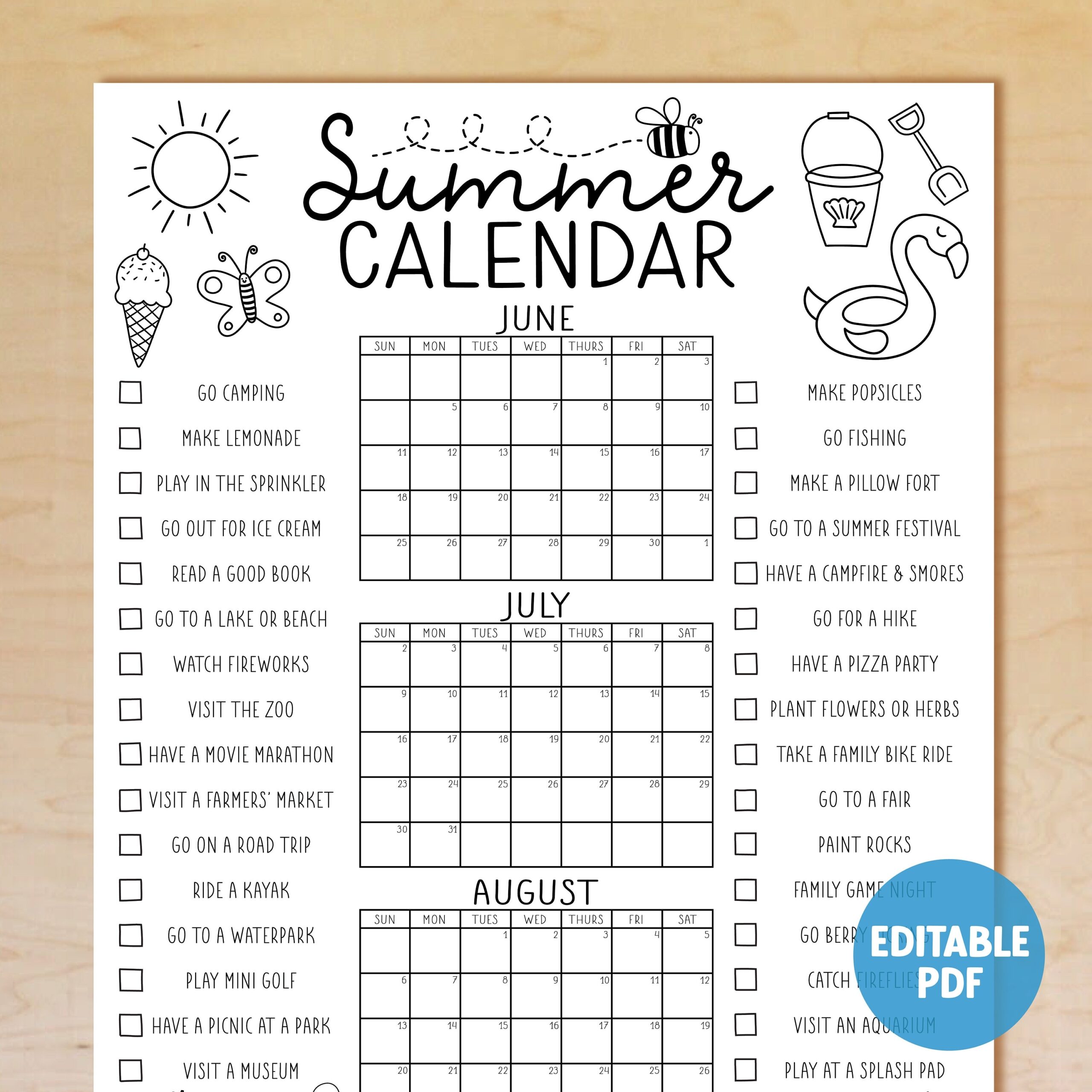 Printable Summer Calendar Poster Summer Activities Calendar Bucket List Summer Checklist Family Calendar EDITABLE Instant Download Etsy Printable Summer Calendar Poster Summer Activities Calendar Bucket List Summer Checklist Family Calendar EDITABLE Instant Download Etsy