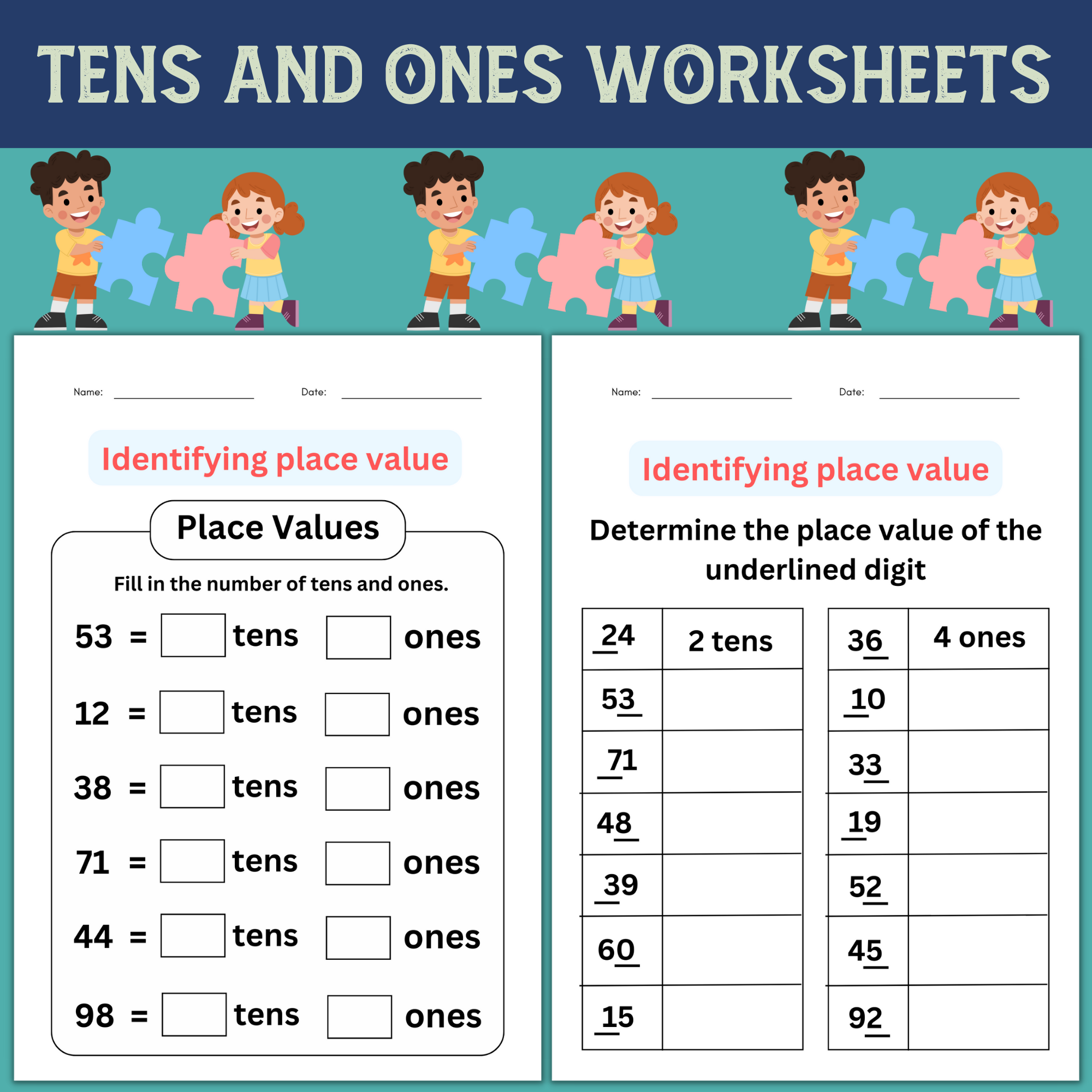 place value activity sheet