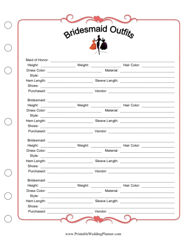 Printable Wedding Planner Free Printables