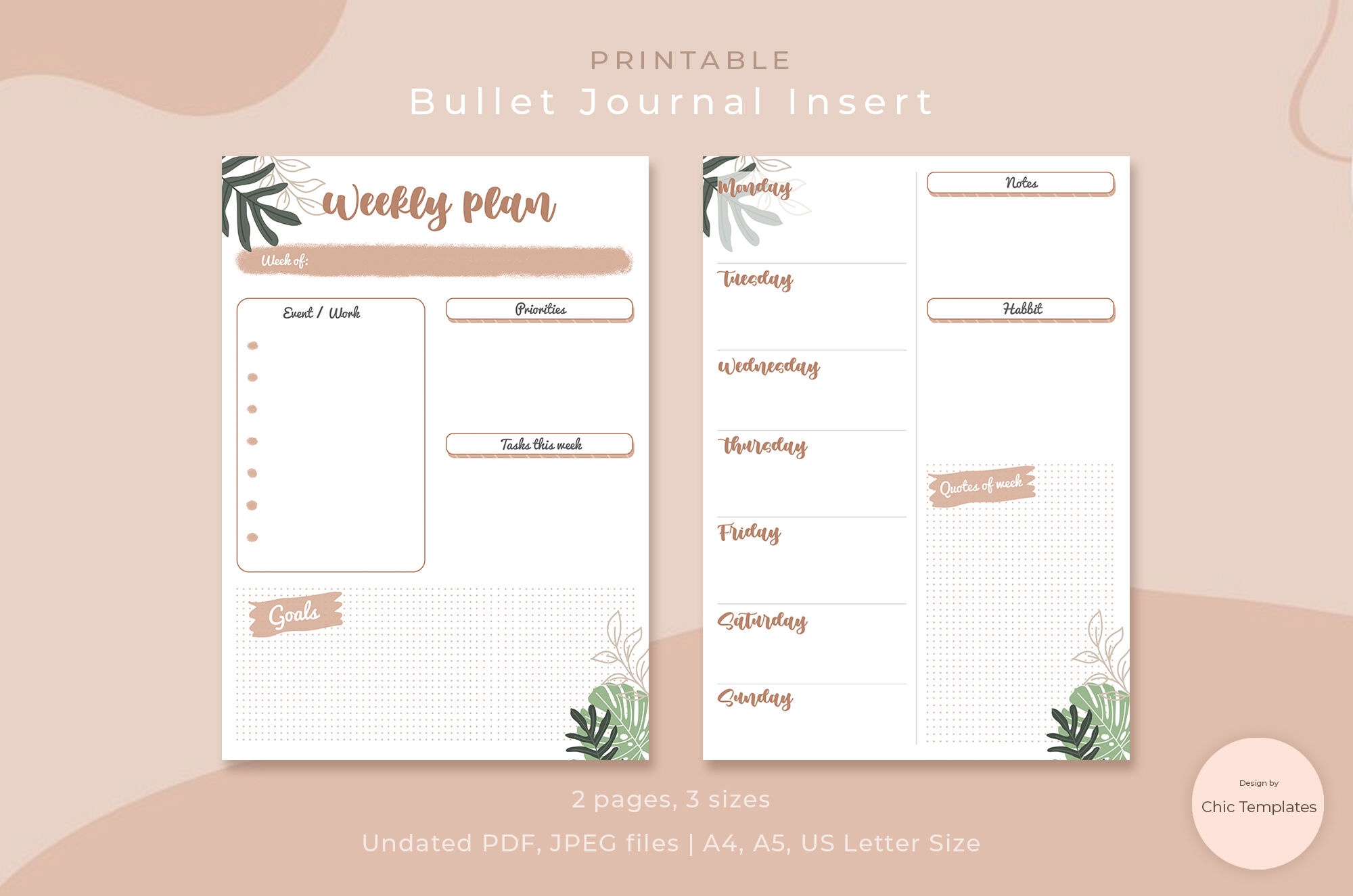 printable planner inserts