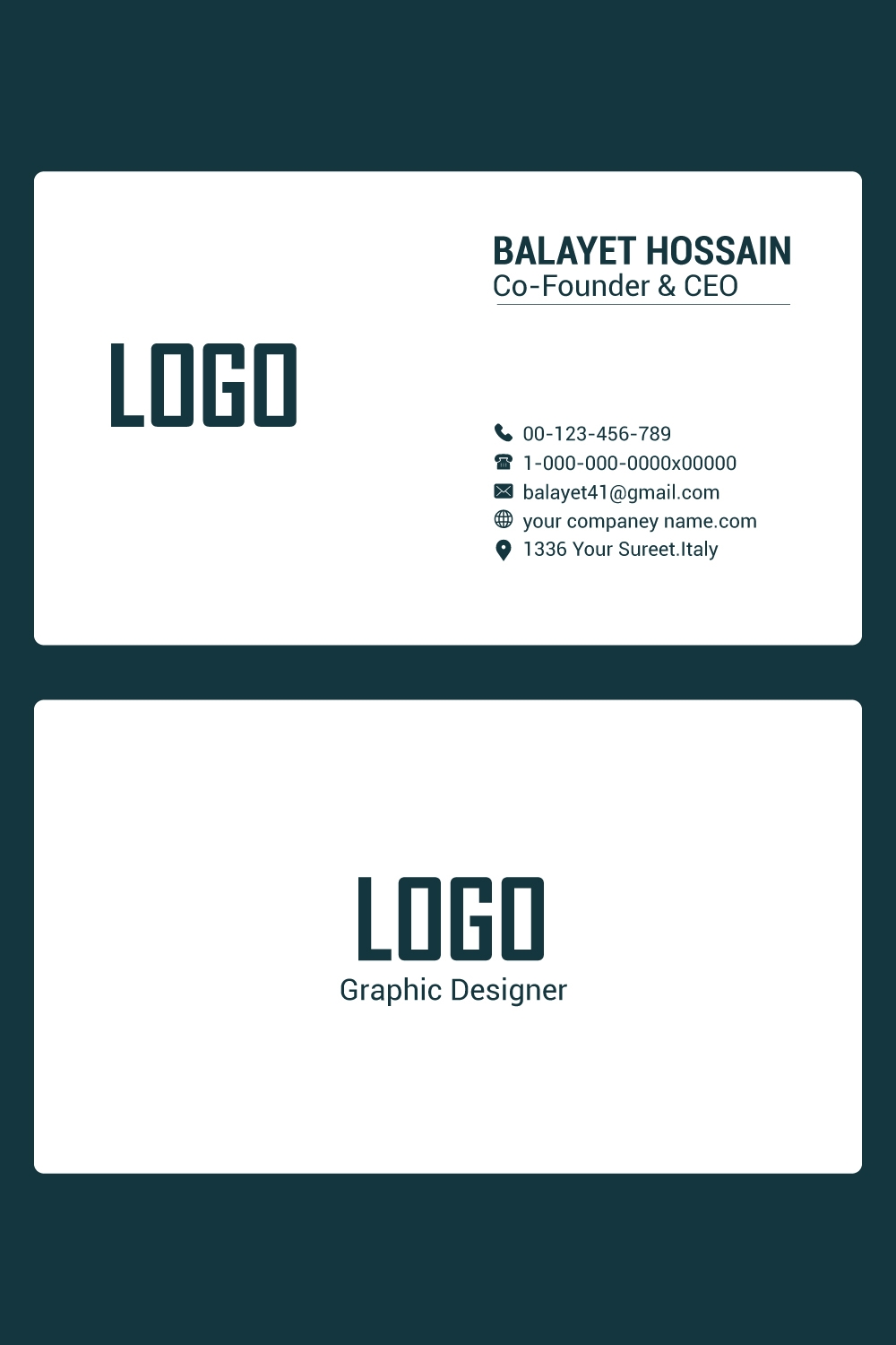 Professional Business Cards Templates Editable Business Card Minimalist Business Cards Printable Business Card Modern Business Card MasterBundles