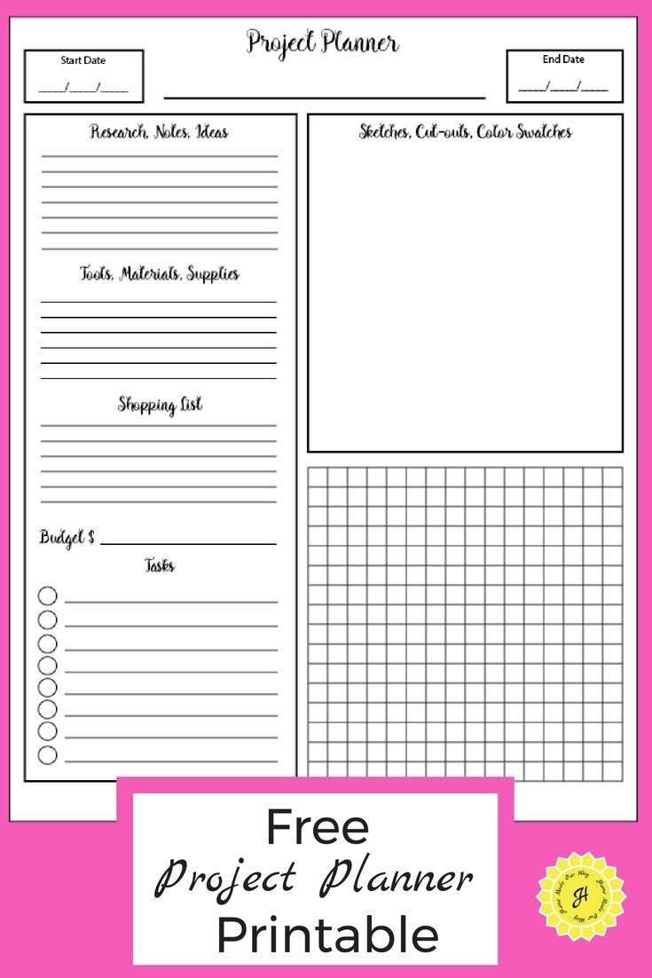 Project Planner Printable Free PDF For Your Creative Ideas 