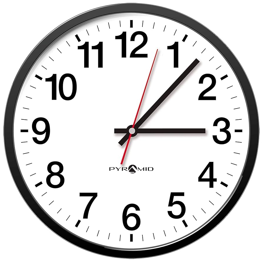 Pyramid Time Systems 12 Hour Dial 14 Analog Wall Clock For Home School Factory Or Office Battery Operated Black Bezel White Dial Q12210 Amazon de Home Kitchen