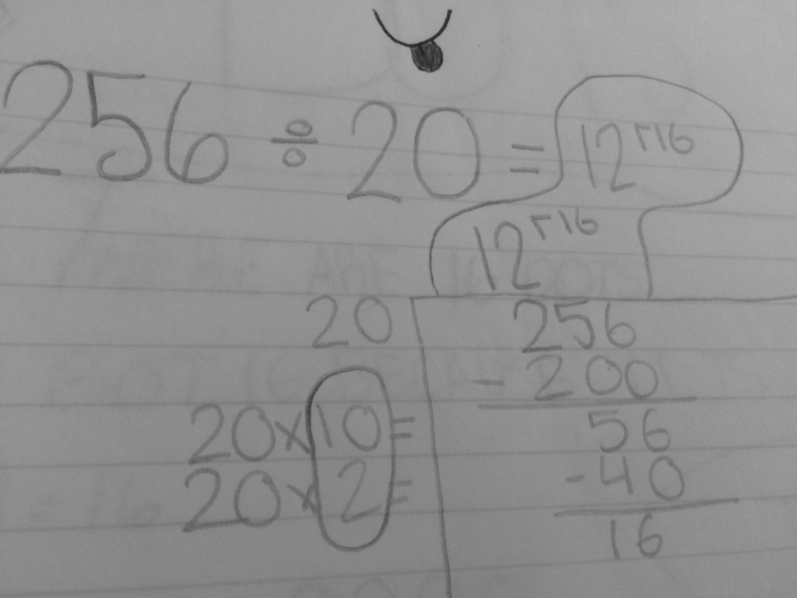 how to do division on paper