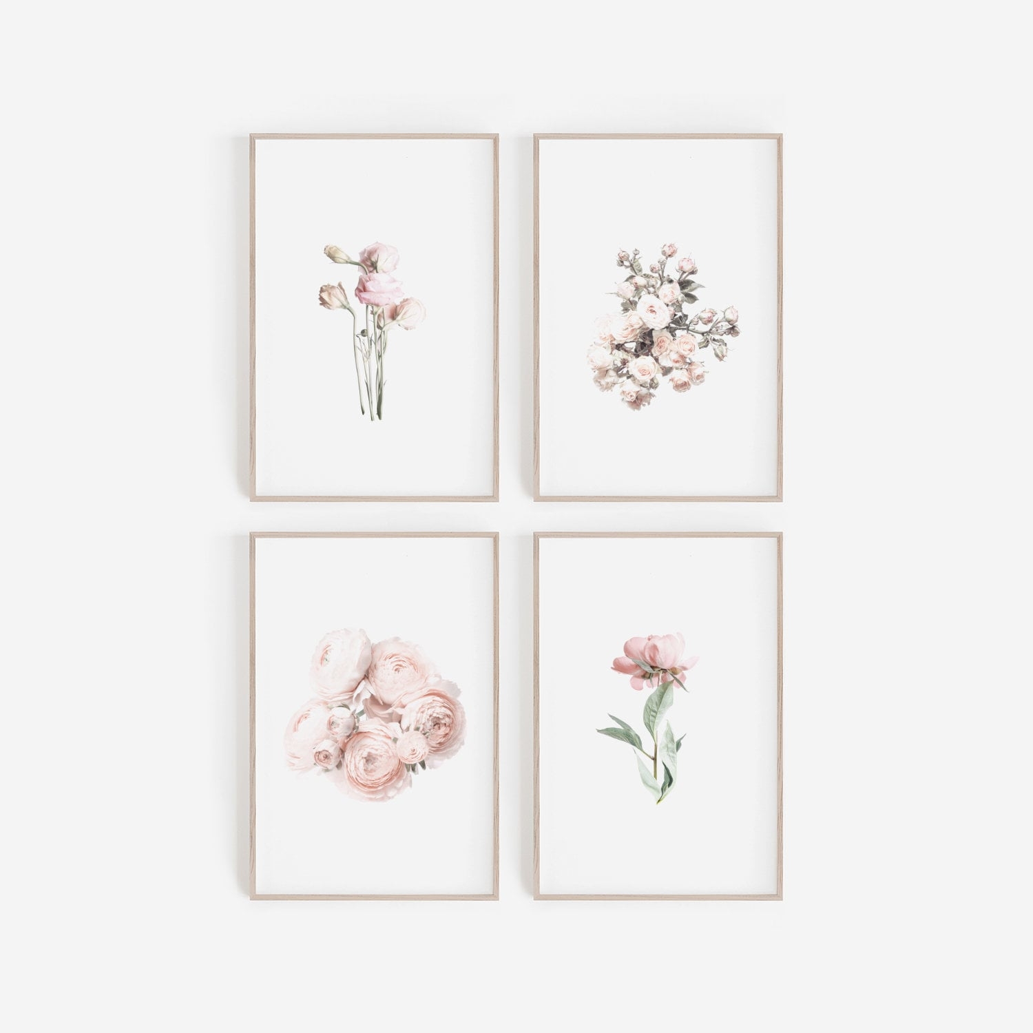 Set Of Prints Wall Art Set Of 4 Prints DIGITAL Prints Printable Wall Art Flower Prints floral Wall Art wall Decor digital Art print Set Etsy