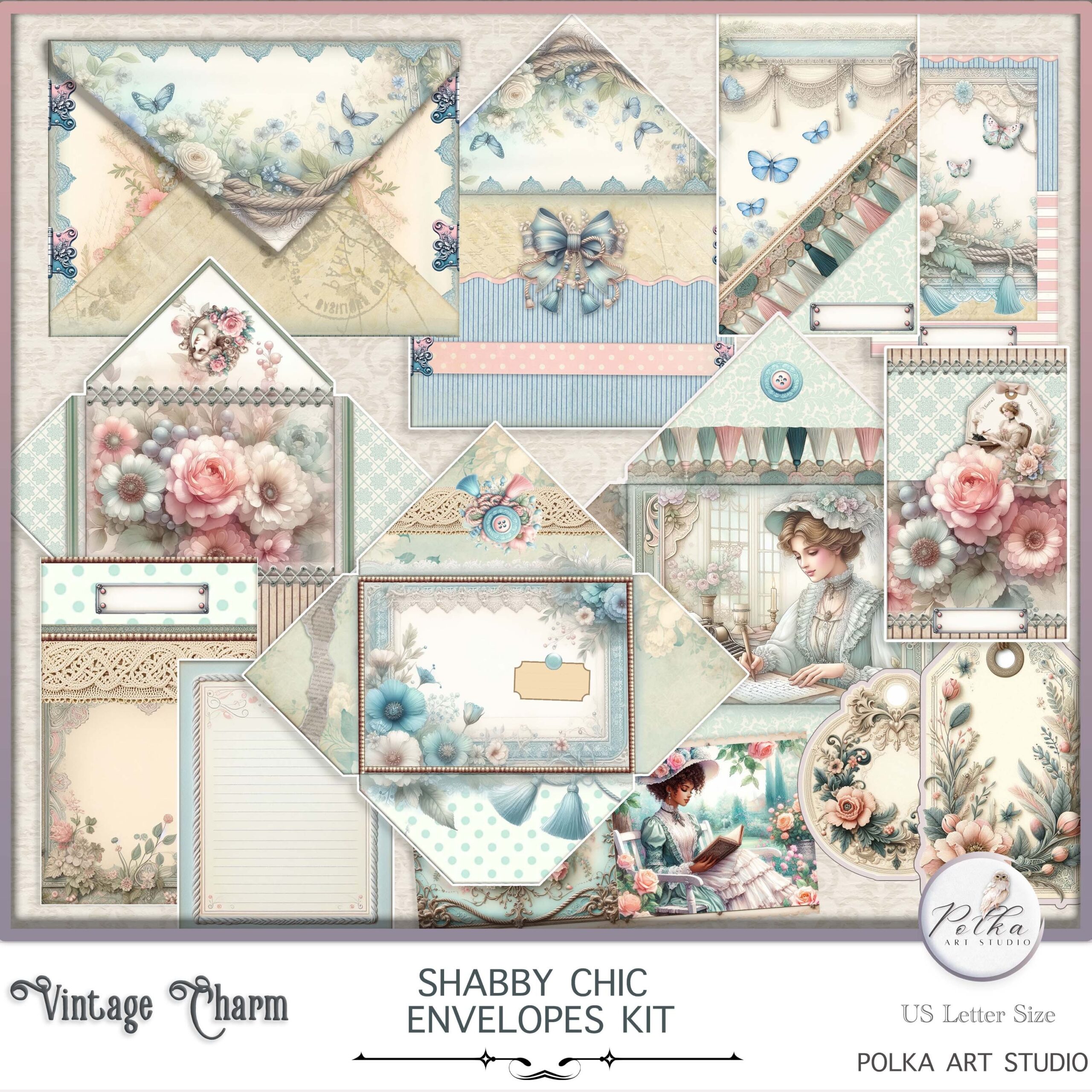 Shabby Chic Envelope Etsy