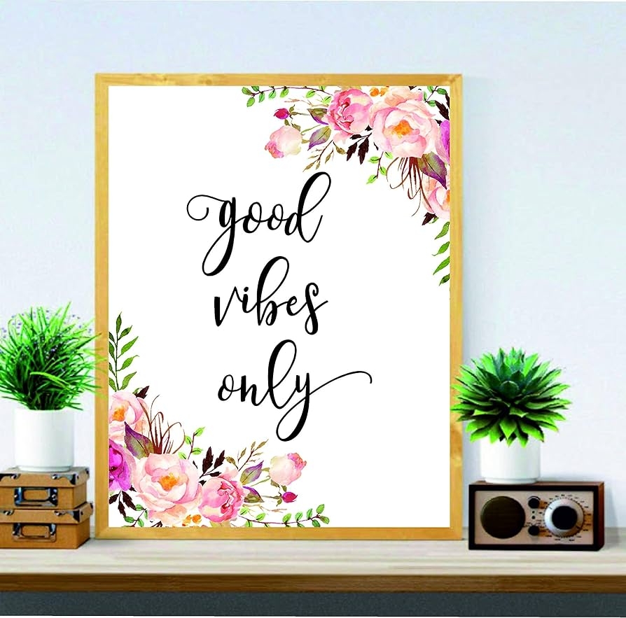Signatives Good Vibes Nur Printable Wall Art Prints Wall Art Office Decor Home Decor Nursery Decor Art Print Baby Room Decor Amazon de Home Kitchen