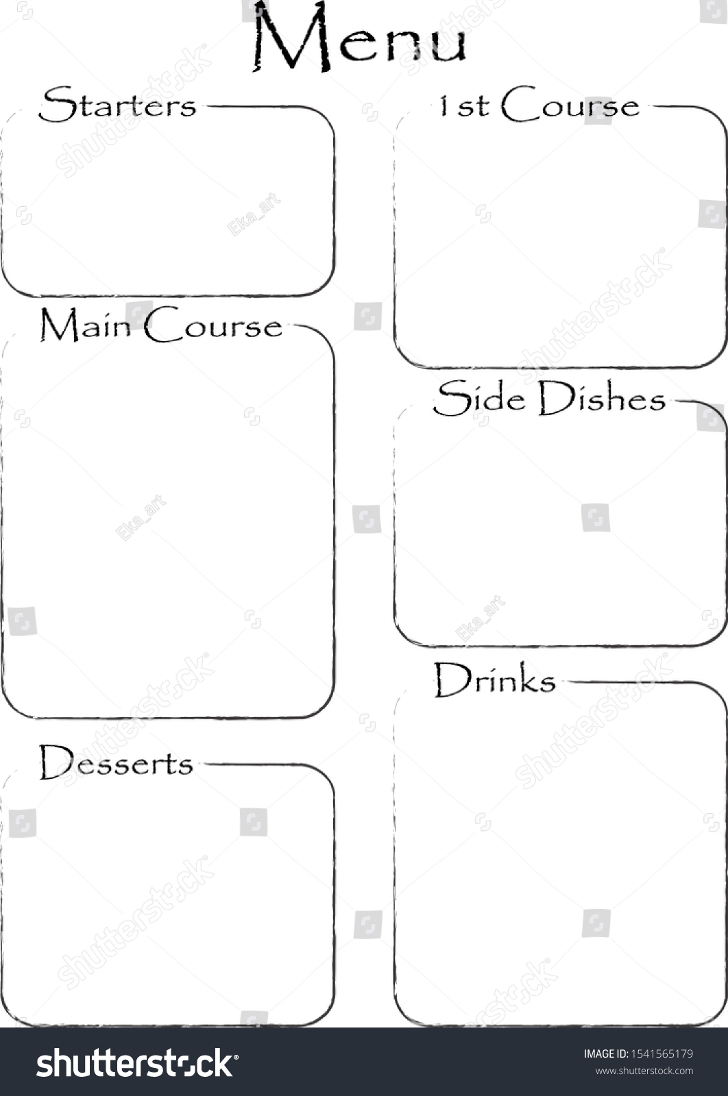 Simple Cafe Restaurant Menu Template Printable Stock Vector Royalty Free 1541565179 Shutterstock