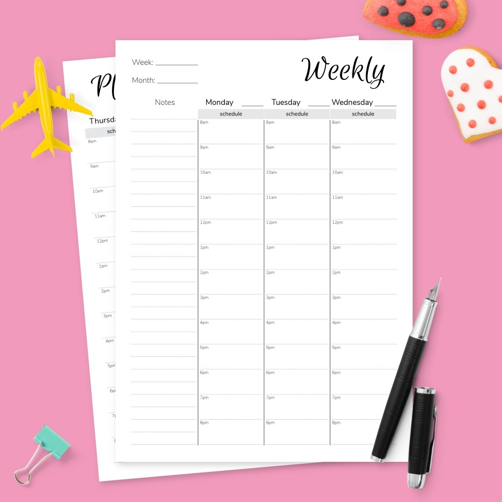 printable vertical weekly planner