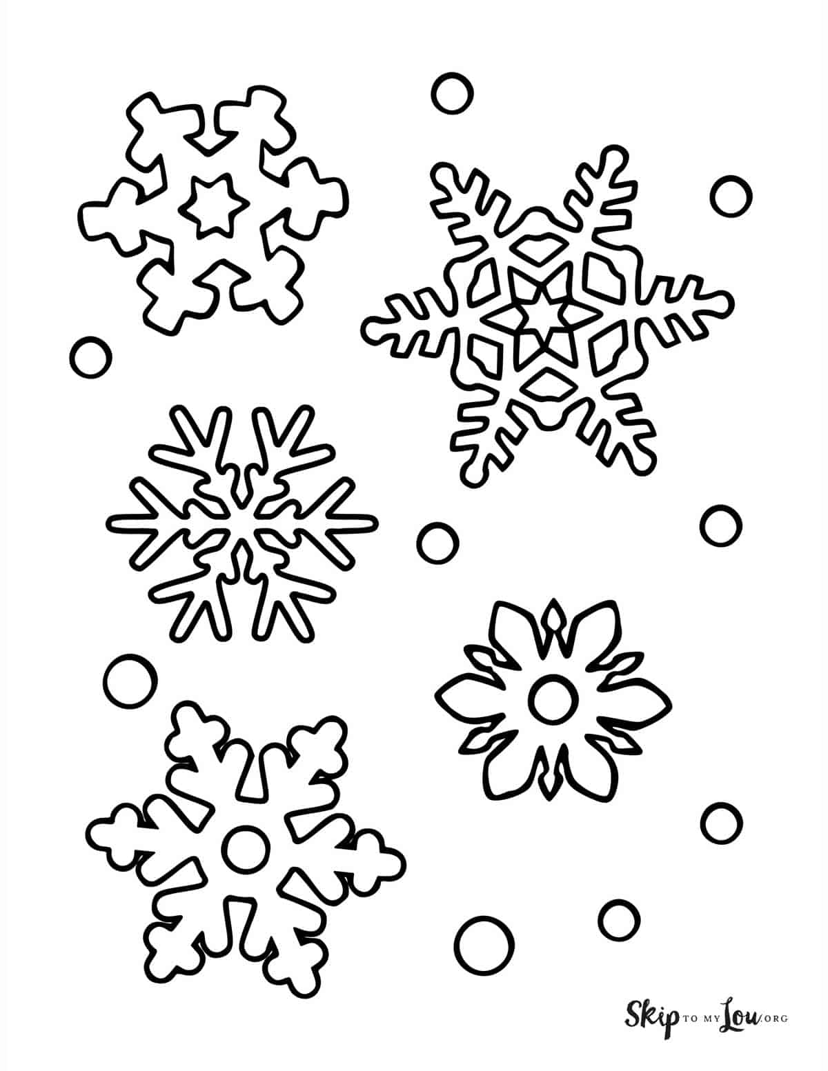 printable outline snowflake template