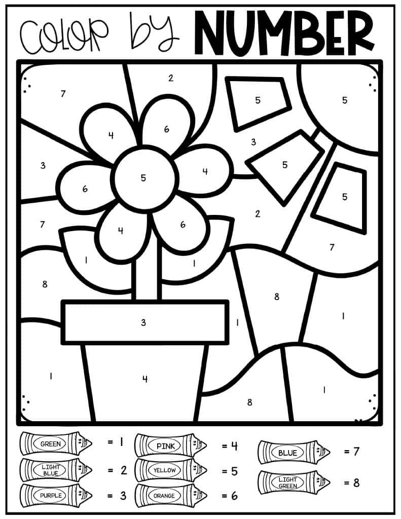 Spring Color By Number Kids Activity Zone Spring Color By Number Kids Activity Zone