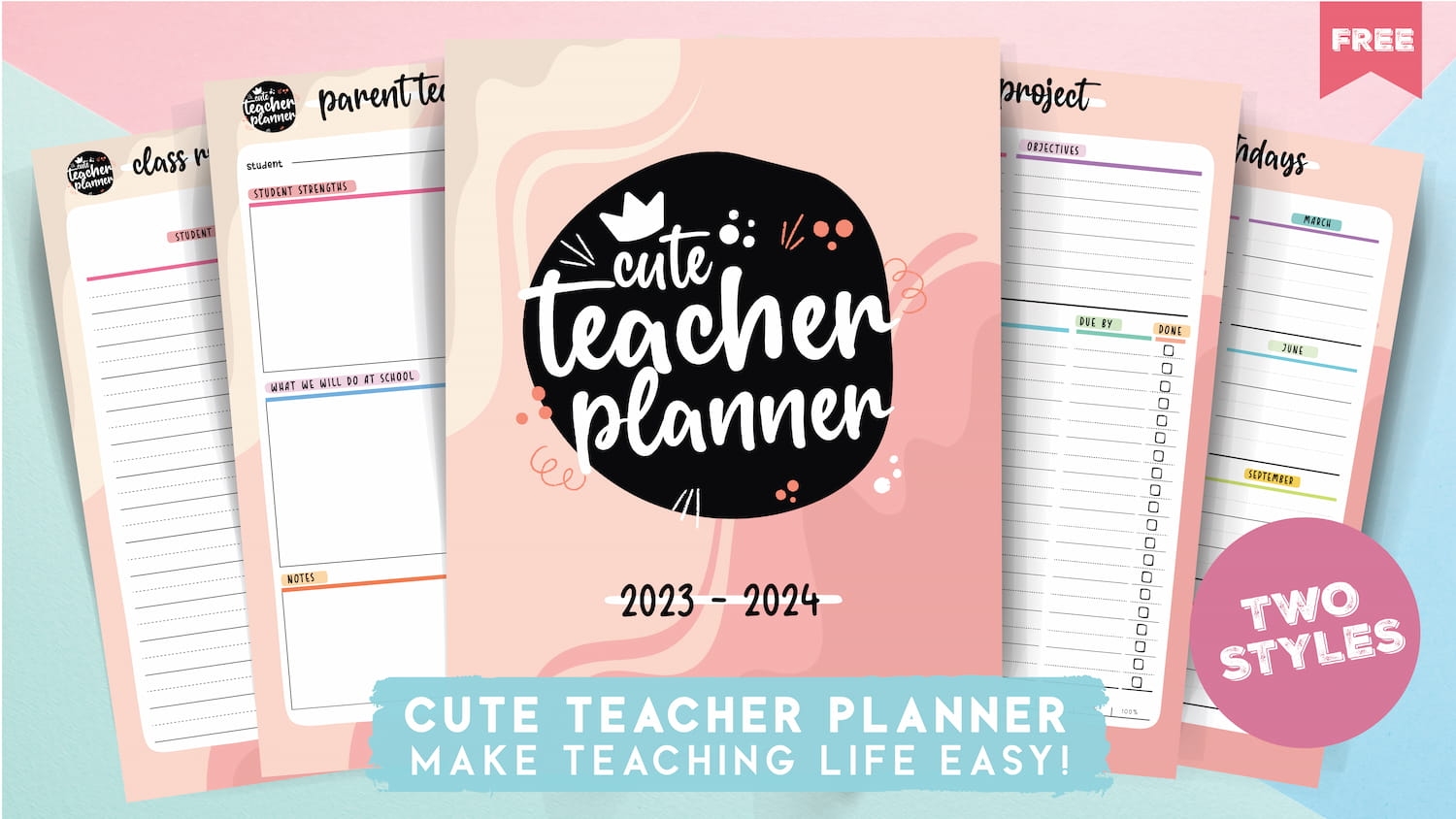 teacher planner printable free